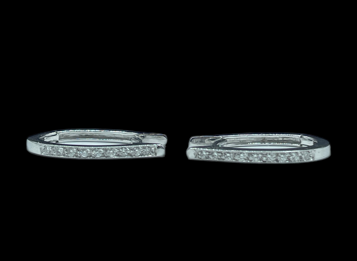 0.27 Carat Natural Diamond 18k White Gold Hoop Earrings