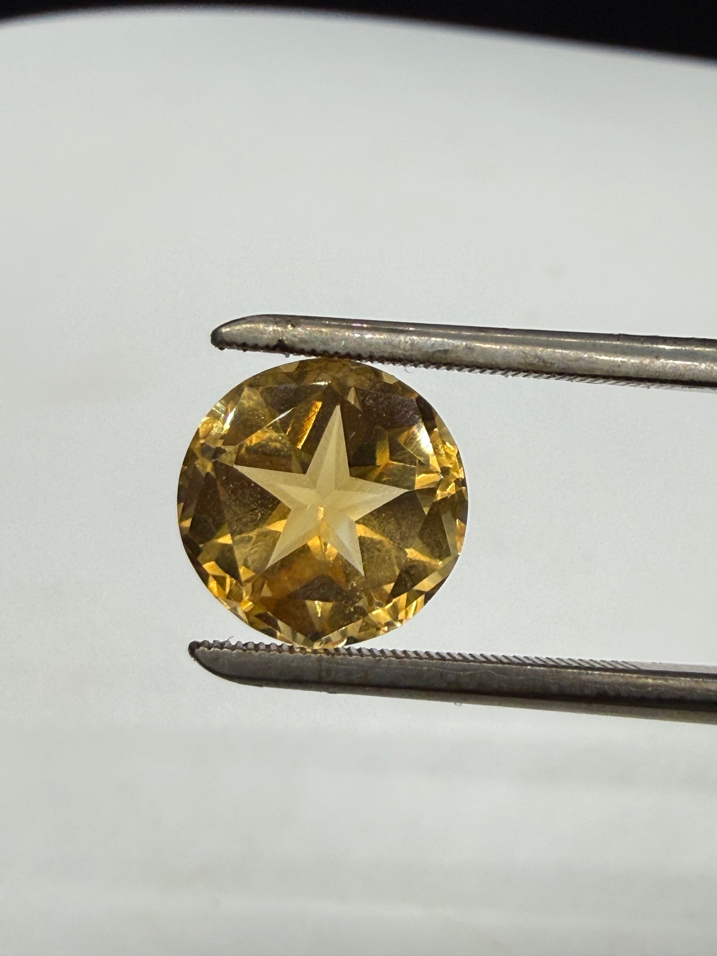 Natural Citrine Texas Lone Star Cut Loose Gemstone 10mm Round