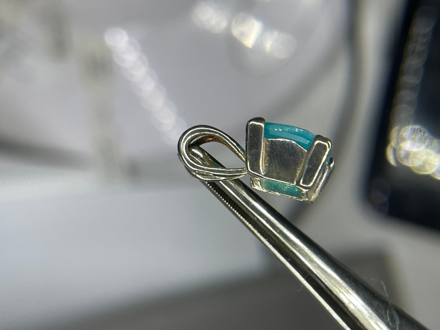 Paraiba Chalcedony Sterling Silver Pendant