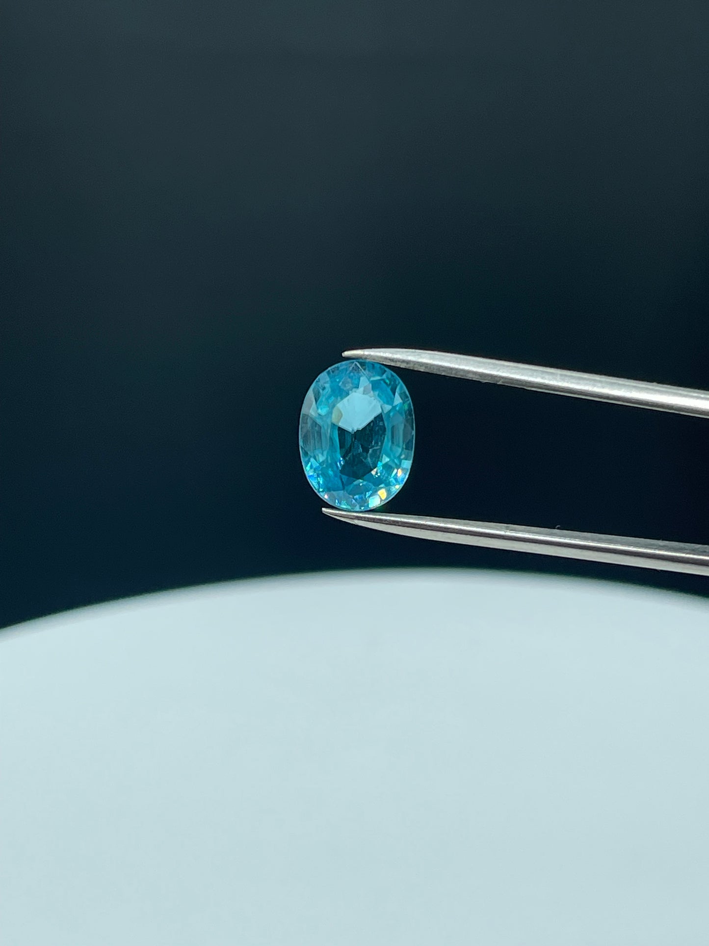 7.65 Carat Natural Blue Zircon Oval Cut Loose Gemstone (12 x 9.1 x 5.9 MM)