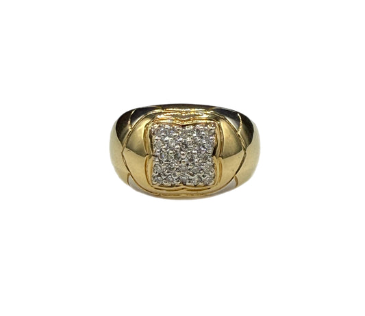 Natural Diamond 18k Yellow Gold Unisex Chunky Ring – 0.50 CTW, 8.5g, Size 7.25