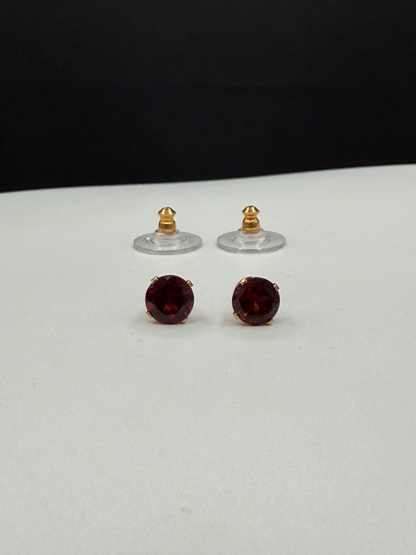 Natural Garnet 14K Yellow Gold Earrings