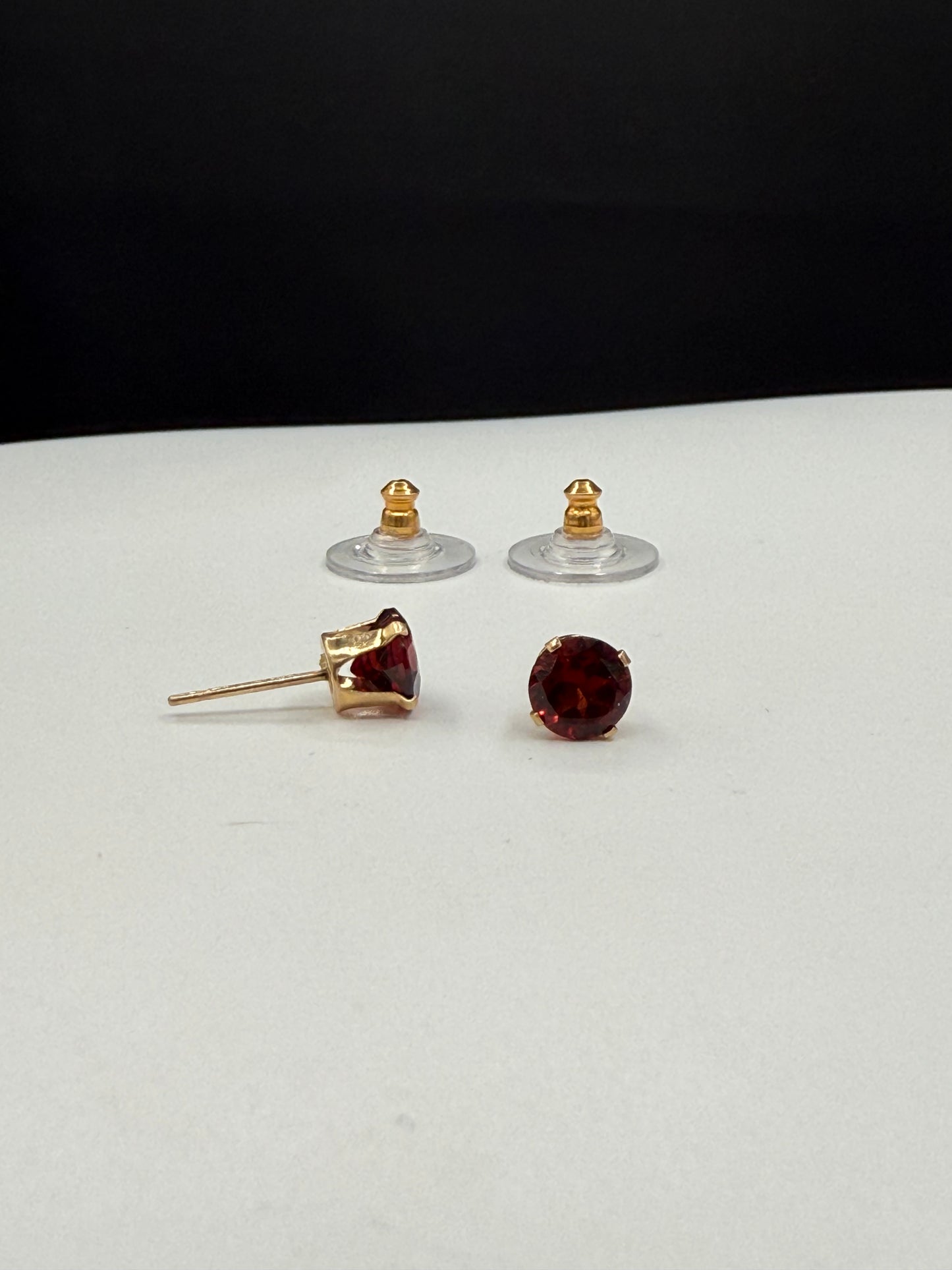 Natural Garnet 14K Yellow Gold Earrings