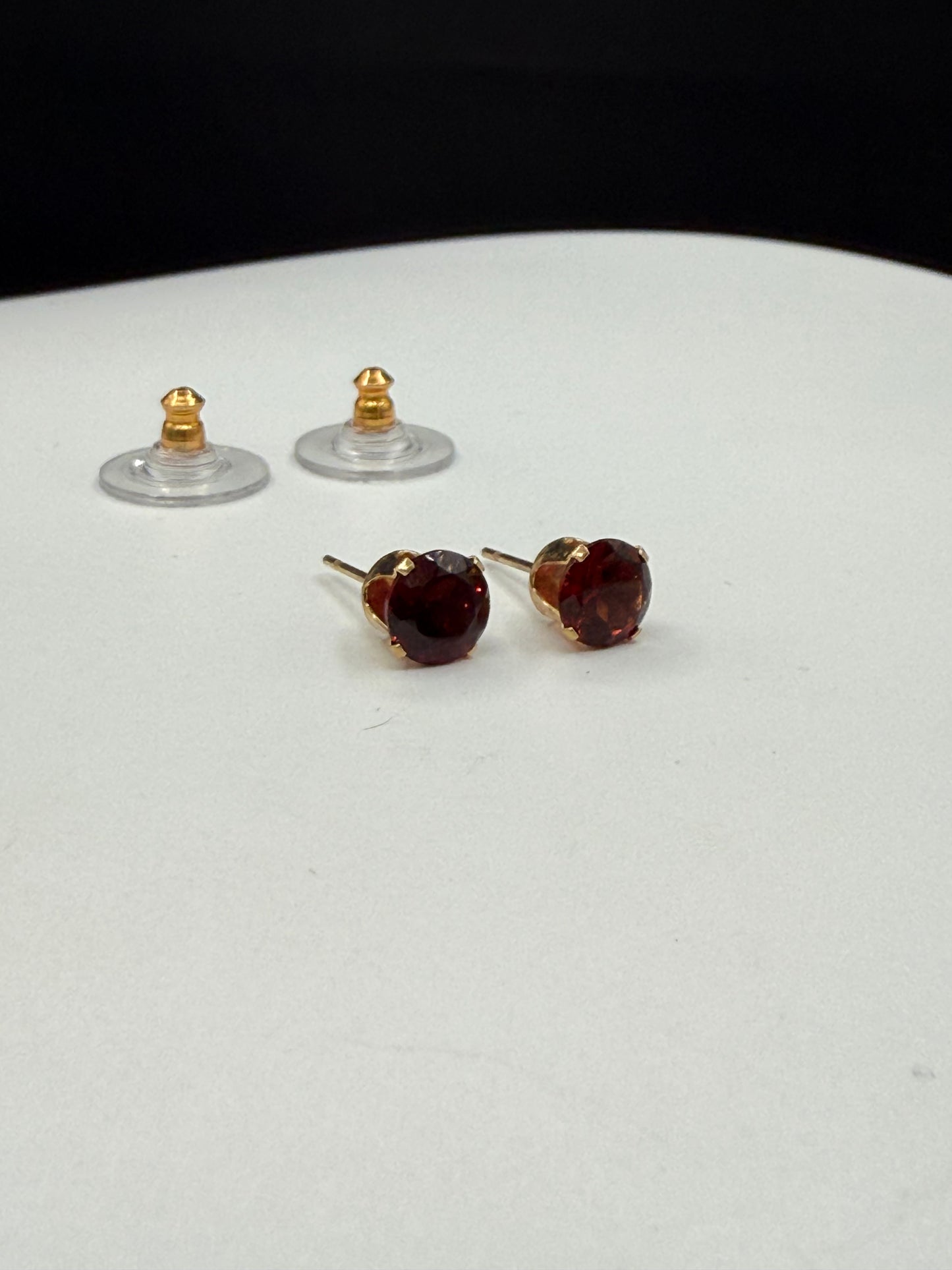 Natural Garnet 14K Yellow Gold Earrings