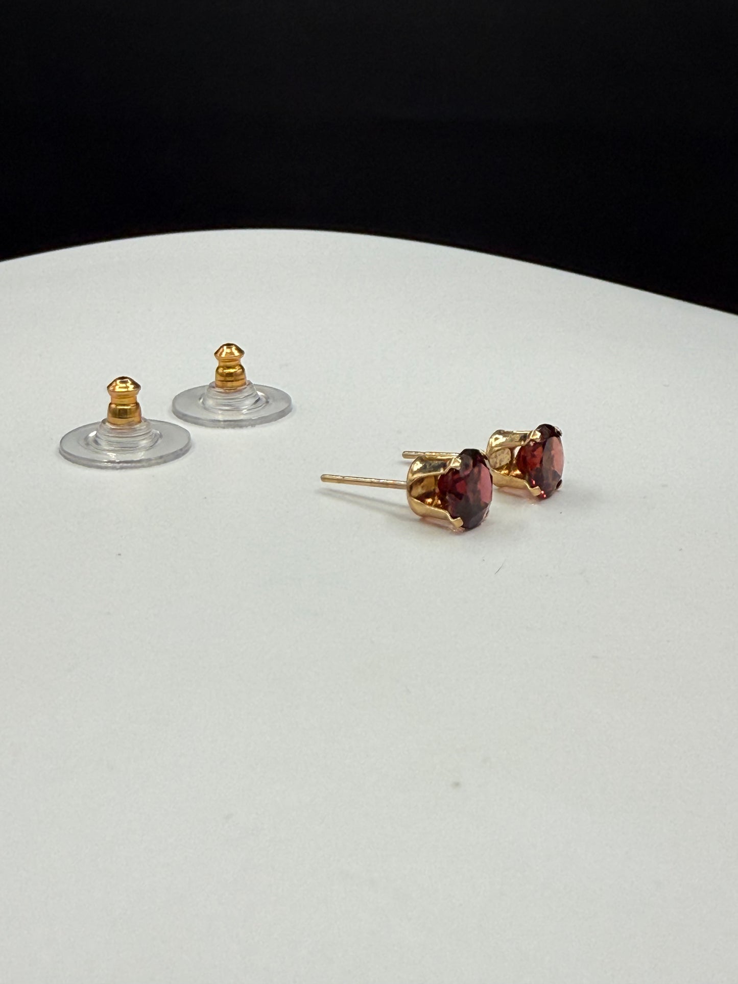 Natural Garnet 14K Yellow Gold Earrings