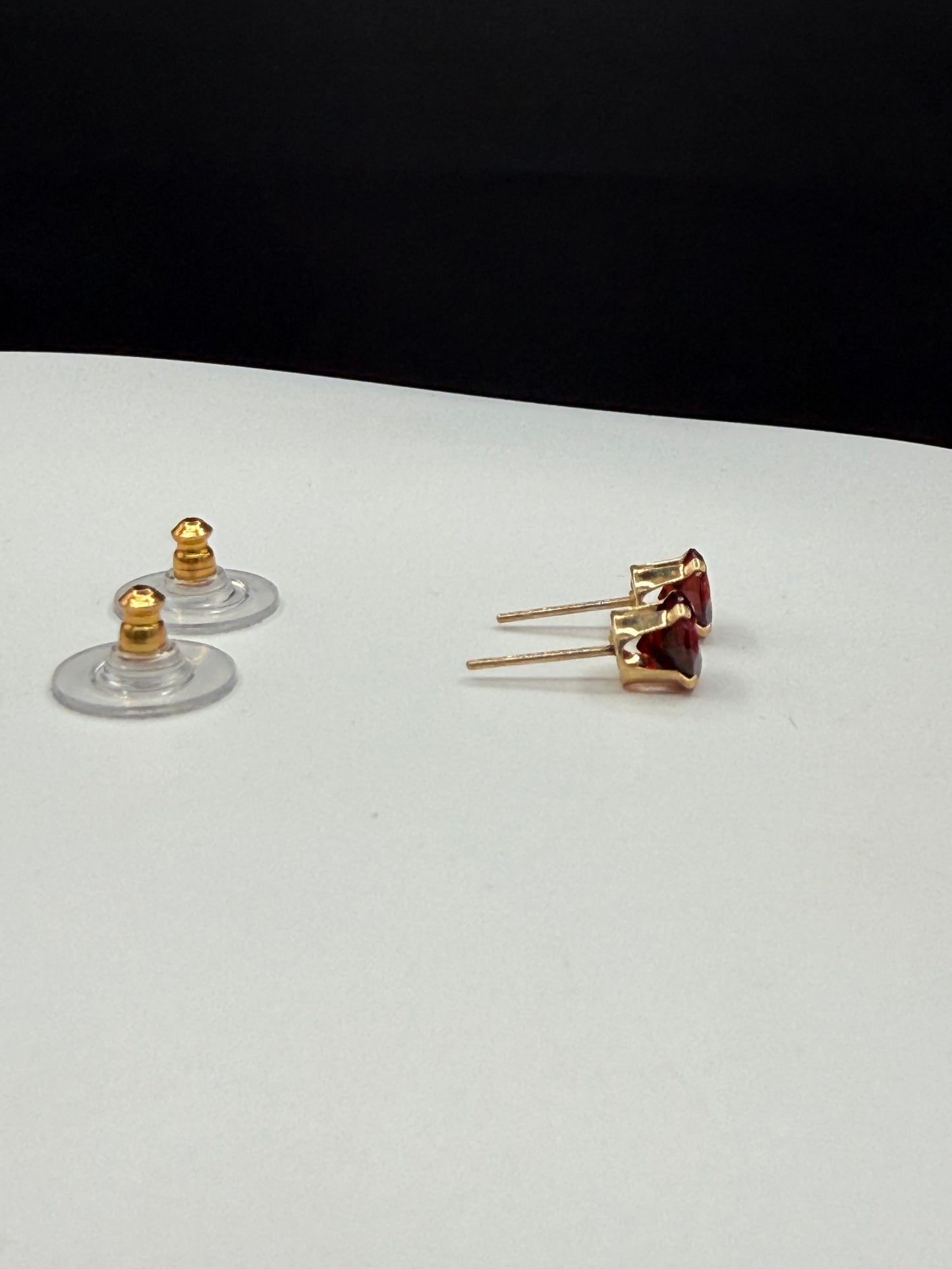 Natural Garnet 14K Yellow Gold Earrings