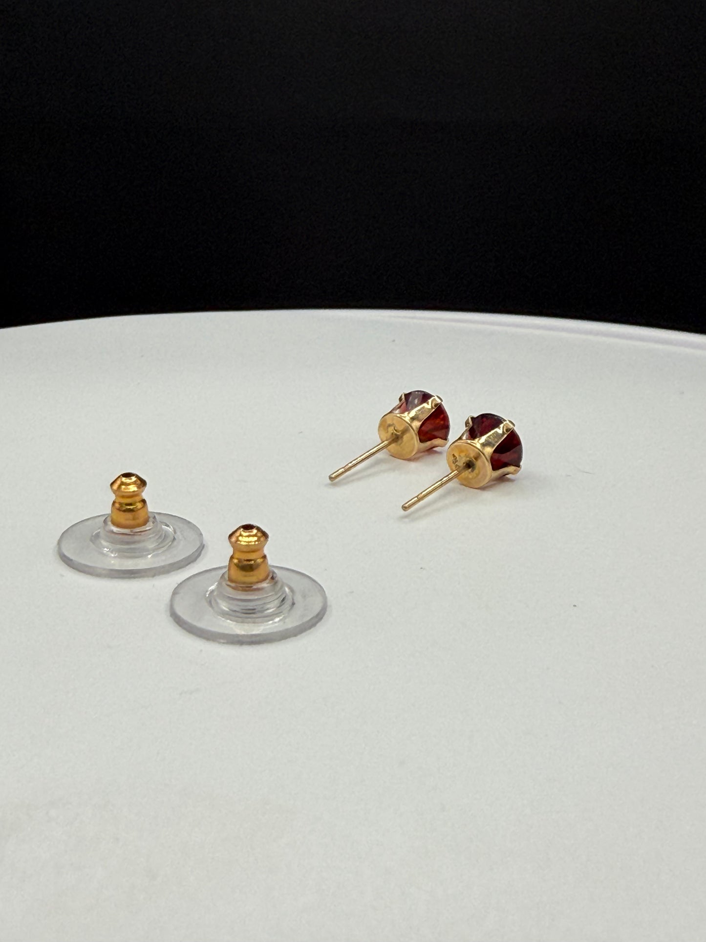 Natural Garnet 14K Yellow Gold Earrings