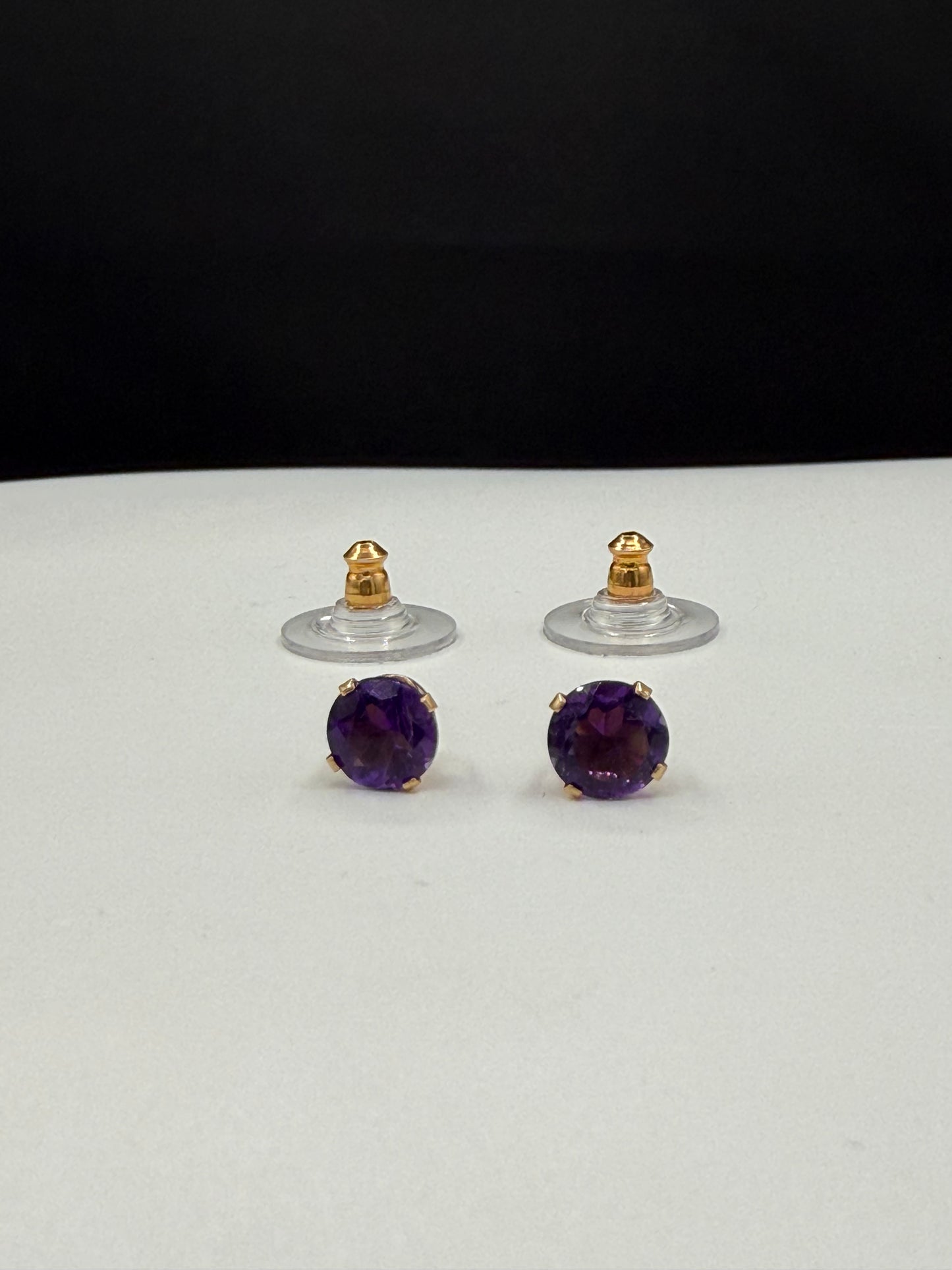Natural Amethyst 14K Yellow Gold Earrings
