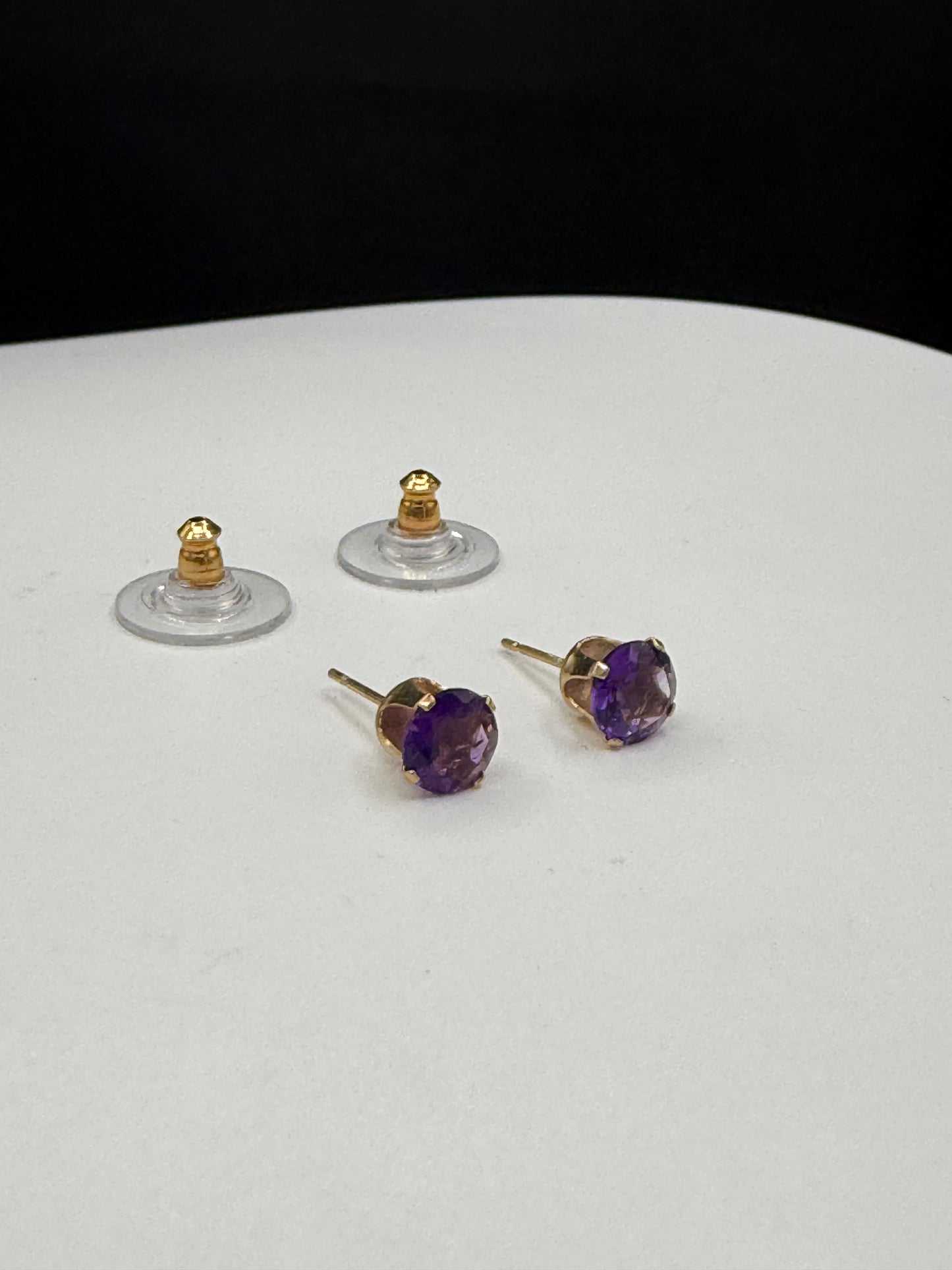 Natural Amethyst 14K Yellow Gold Earrings