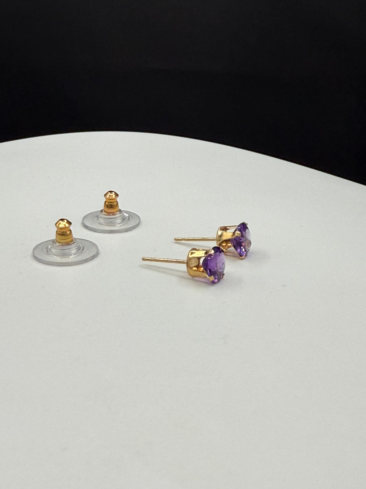 Natural Amethyst 14K Yellow Gold Earrings