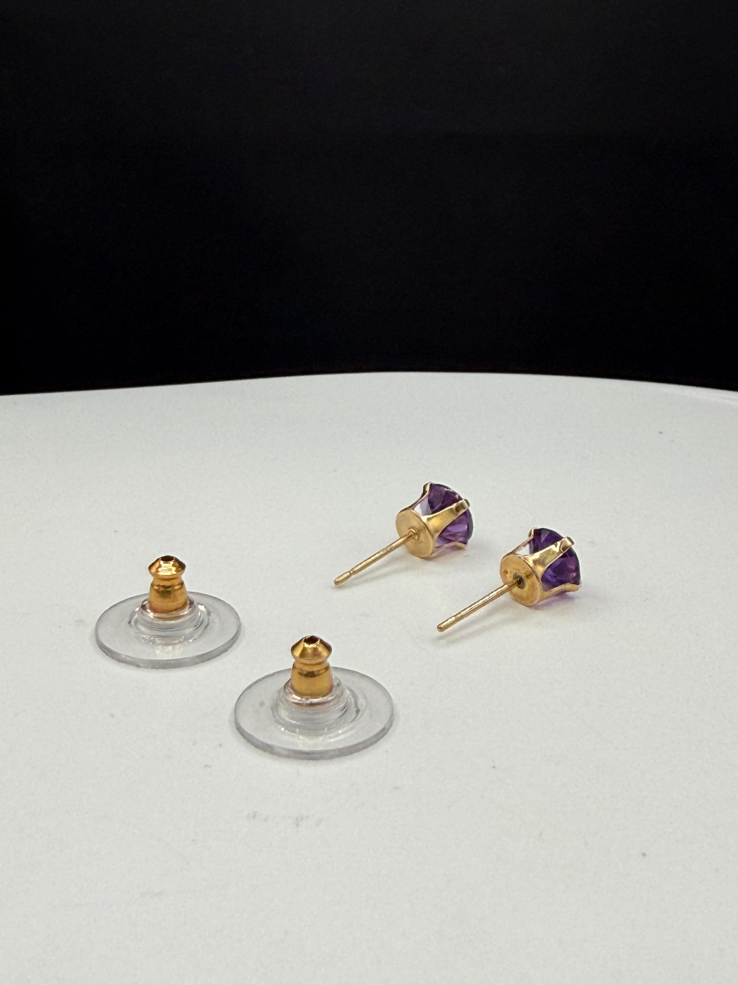 Natural Amethyst 14K Yellow Gold Earrings
