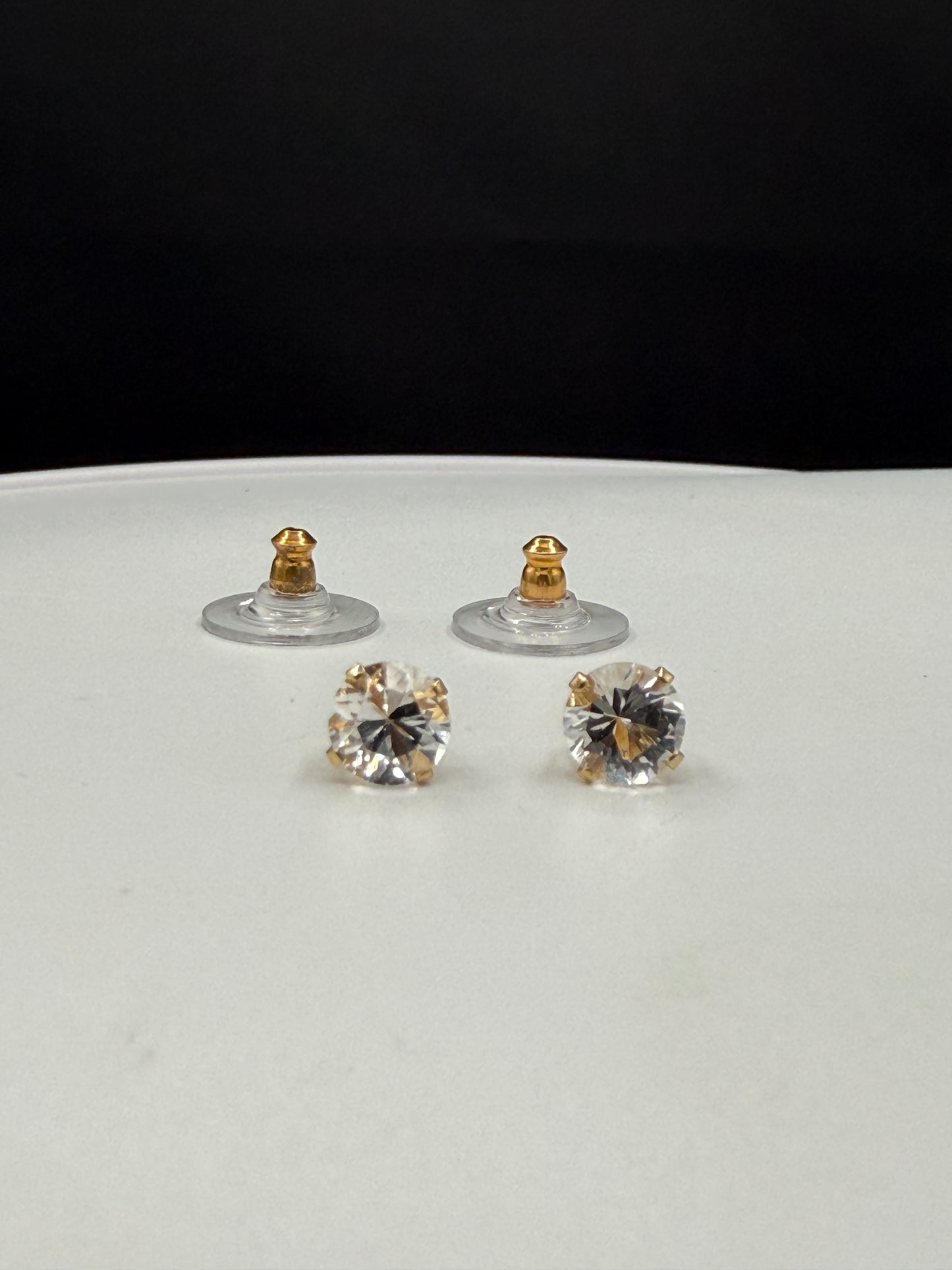 Natural White Topaz 14K Yellow Gold Stud Earrings