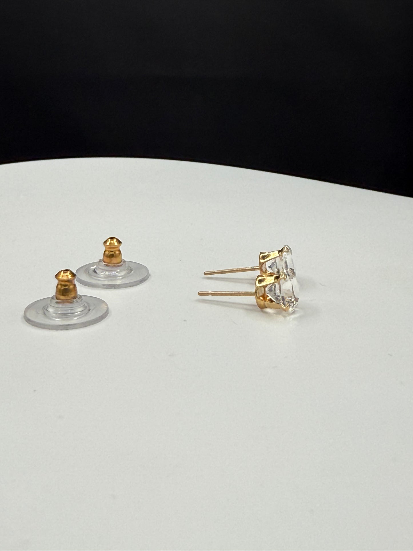 Natural White Topaz 14K Yellow Gold Stud Earrings