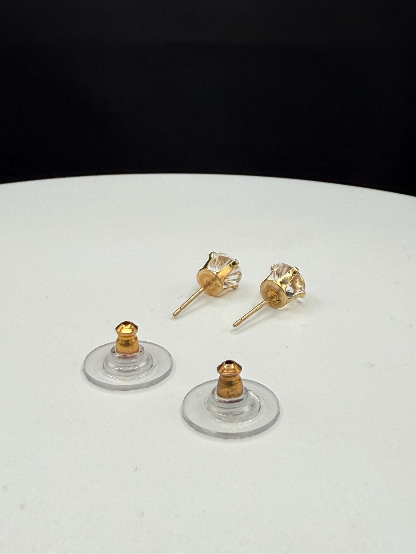 Natural White Topaz 14K Yellow Gold Stud Earrings