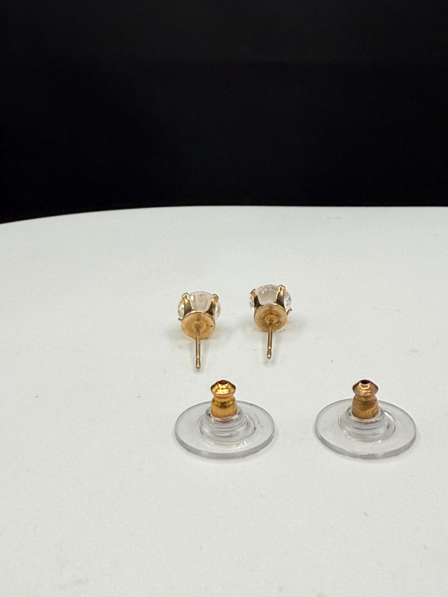 Natural White Topaz 14K Yellow Gold Stud Earrings