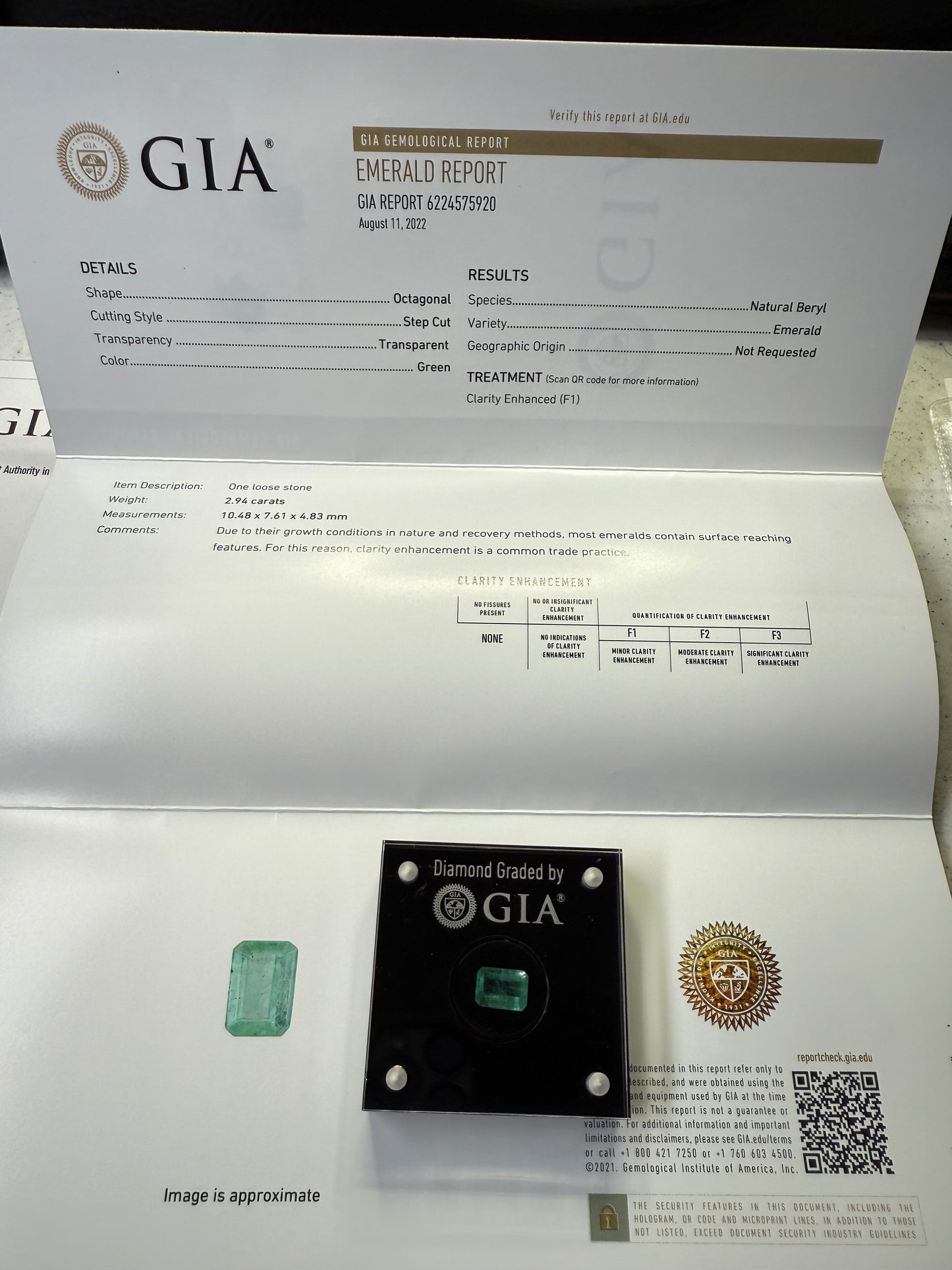 GIA Certified 2.94 Carat Natural Emerald – Step Cut Octagonal Loose Gemstone