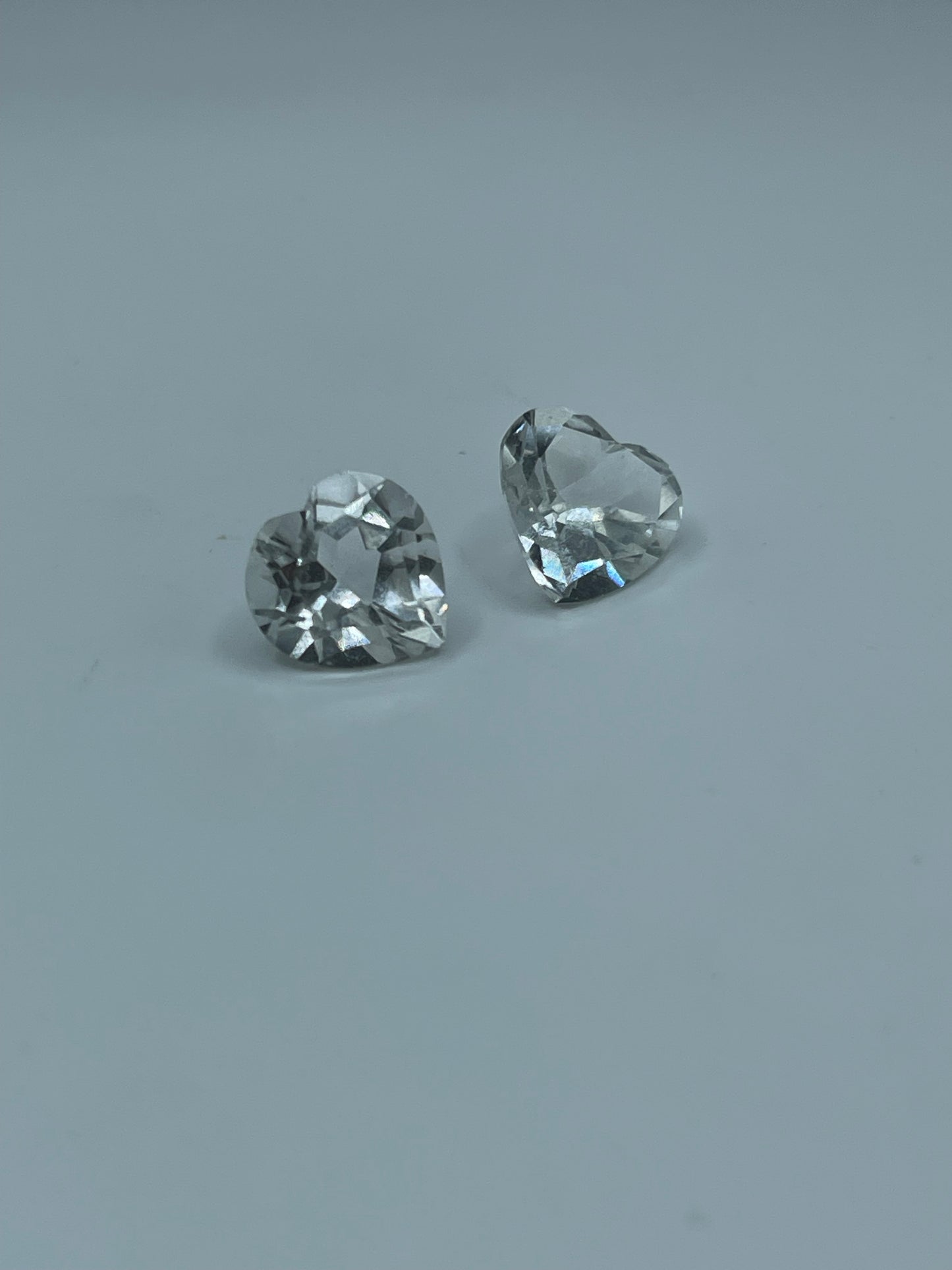 Natural White Topaz Heart Cut Matching Loose Gemstones - 10.94 Carats, Internally Flawless, Brazilian Origin