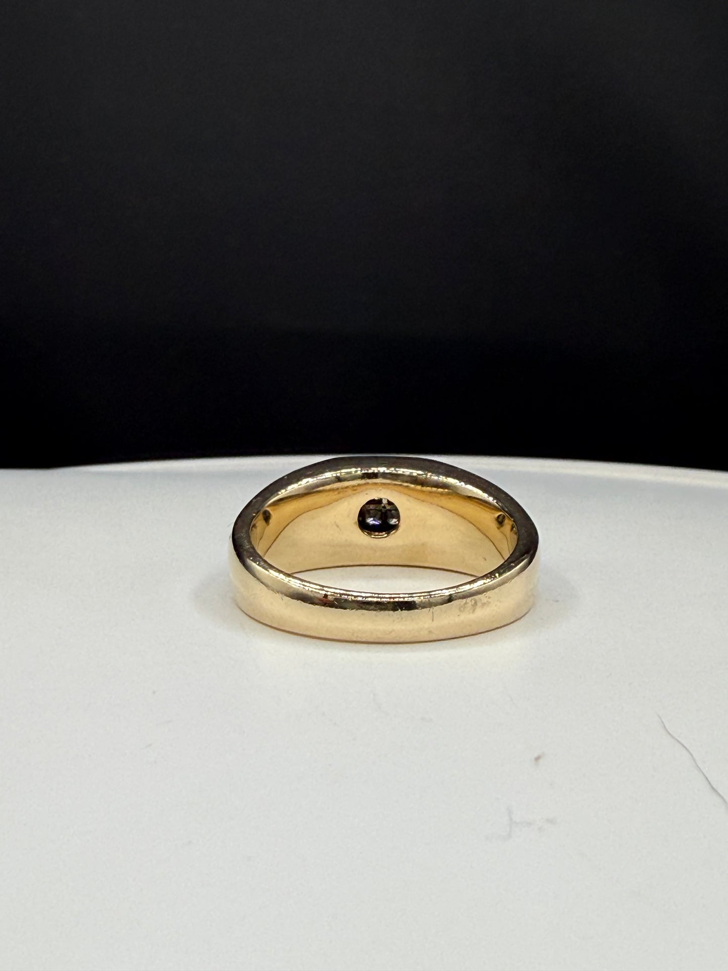 Vintage 0.75 Carat Natural Diamond 14k Yellow & White Gold Mens Statement Ring (Size 10.25)