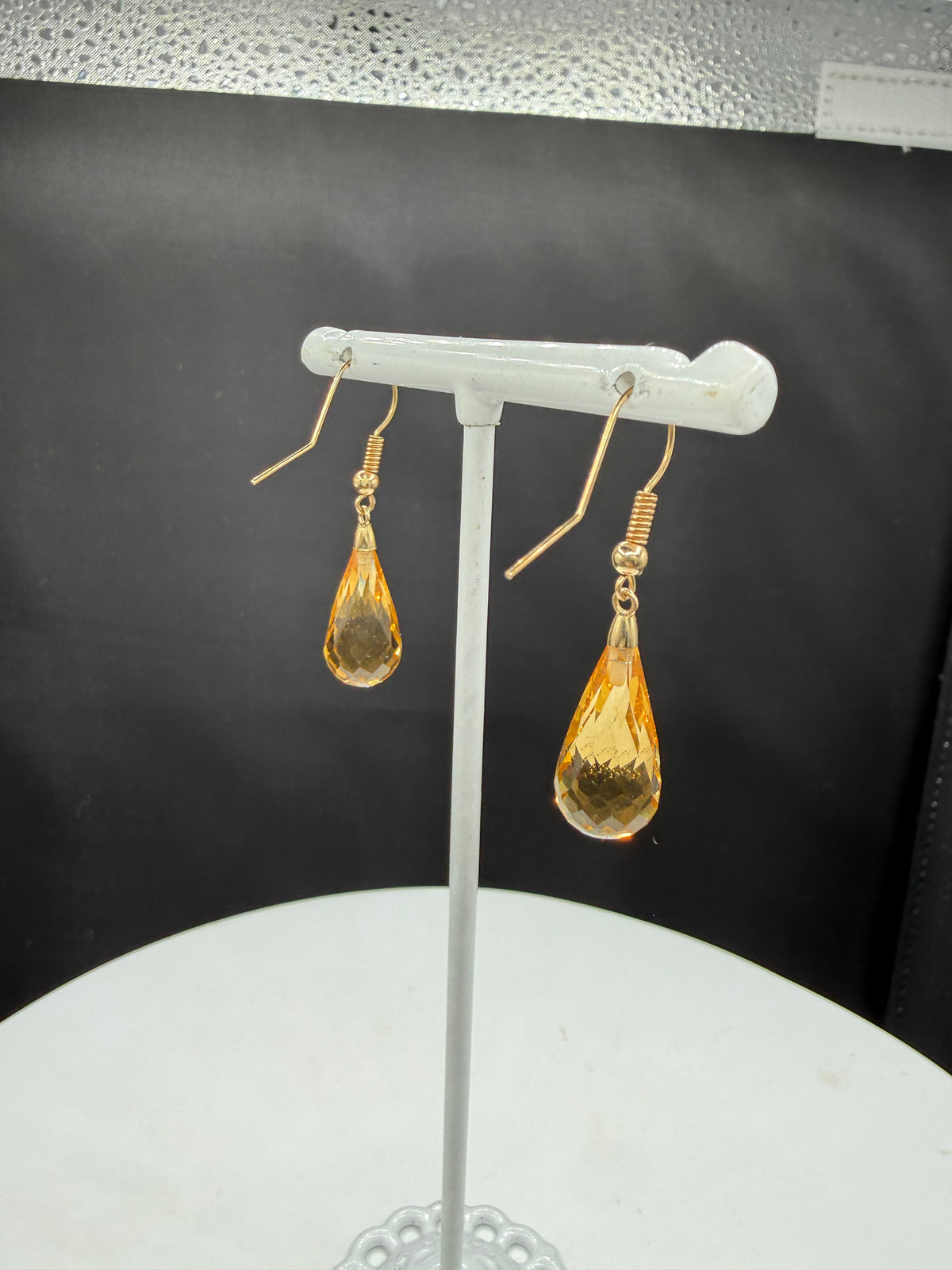 Natural Citrine Briolette 14k Yellow Gold Wire Wrapped Dangle Earrings | 1.45"