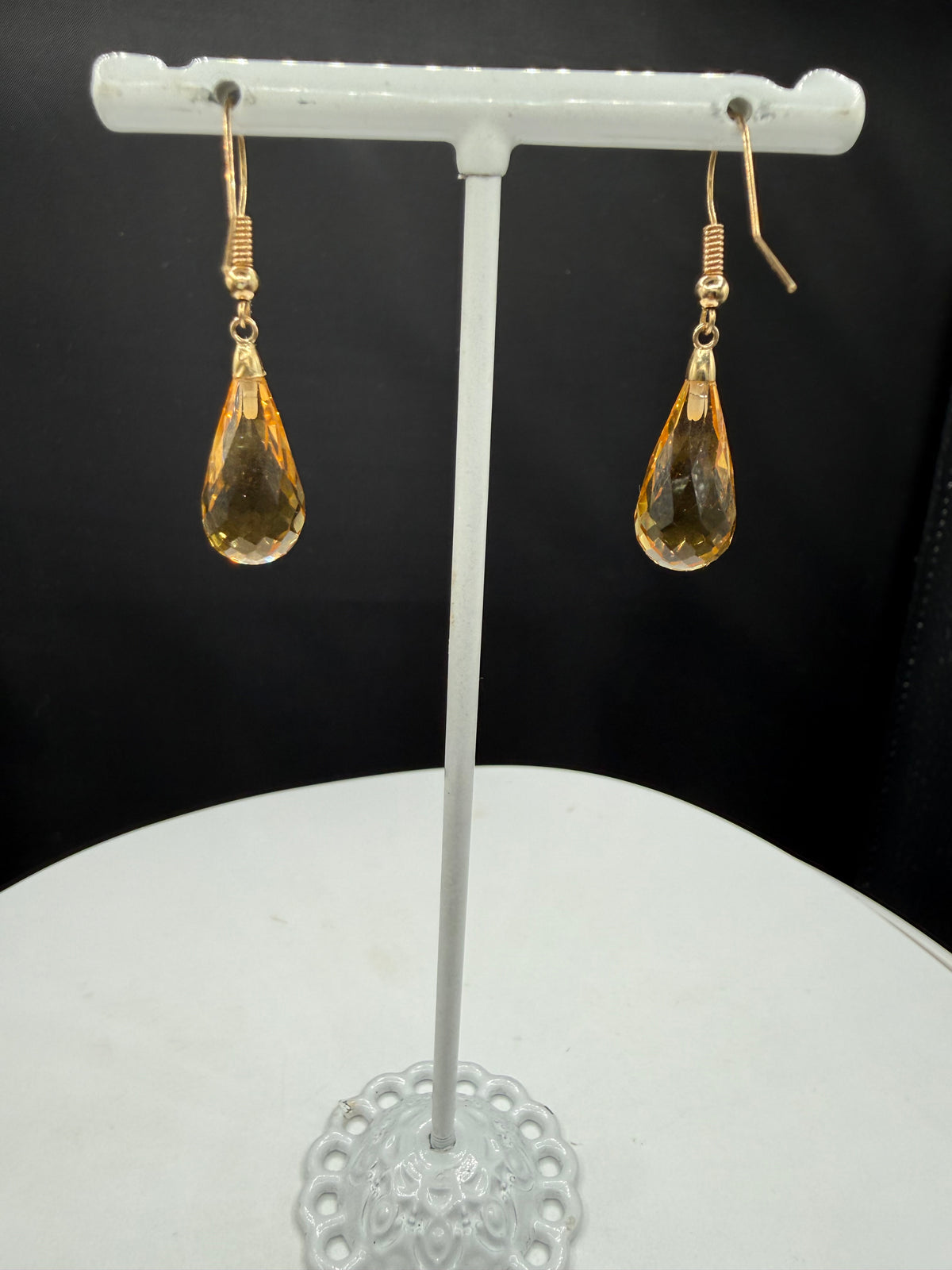 Natural Citrine Briolette 14k Yellow Gold Wire Wrapped Dangle Earrings | 1.45"