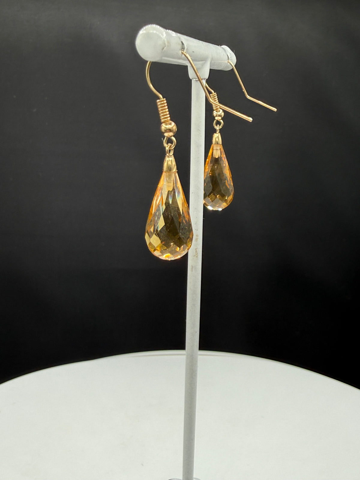 Natural Citrine Briolette 14k Yellow Gold Wire Wrapped Dangle Earrings | 1.45"