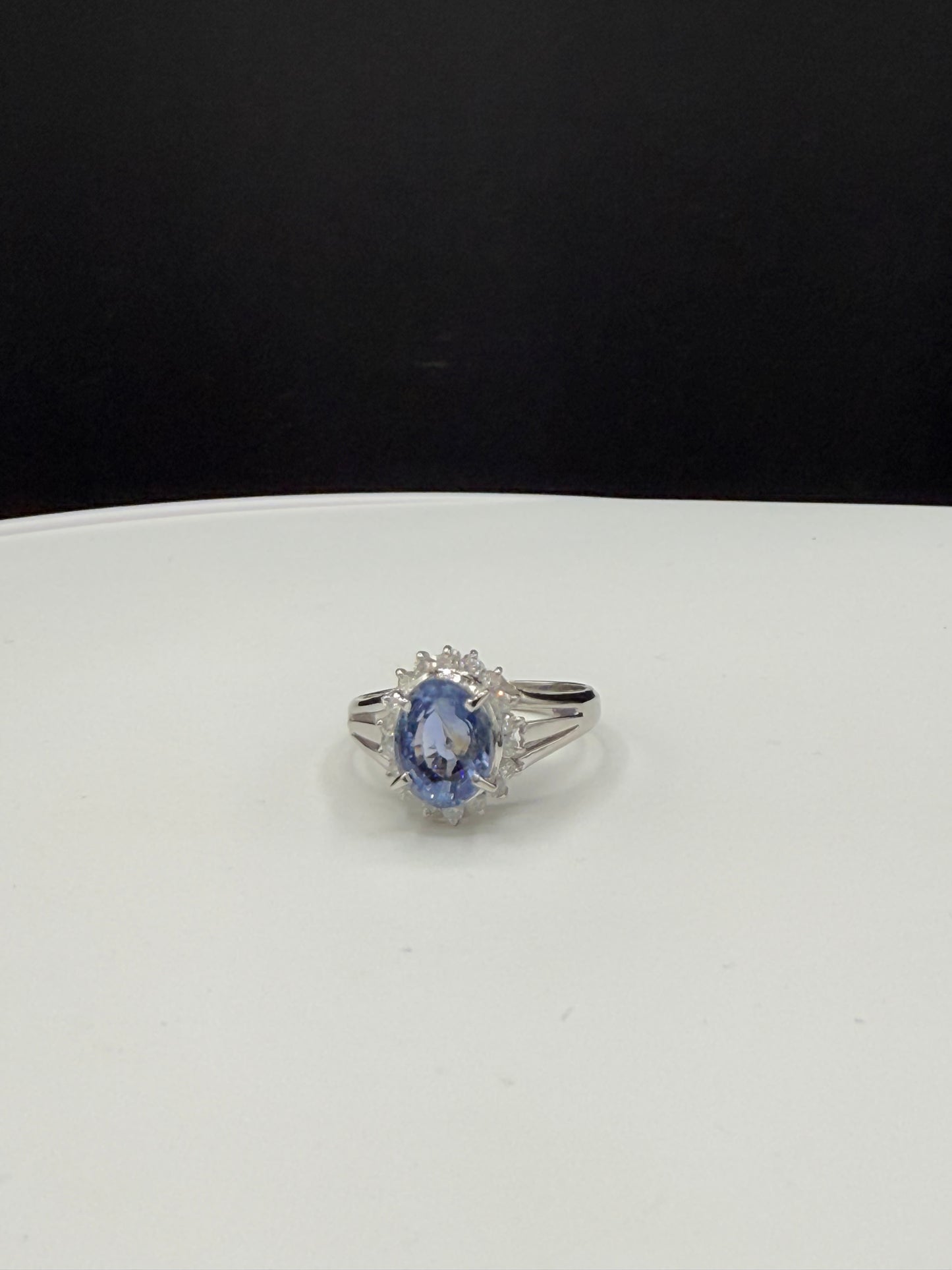 Natural Untreated 2.53ct Light Cornflower Blue Ceylon Sapphire & Diamond Platinum Ring (Size 5.75)