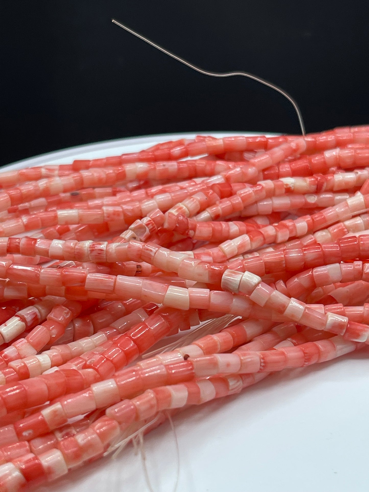 Rare Natural Italian Pink Angel Skin Coral Beads - 16 Inch Strand, 80 Carats