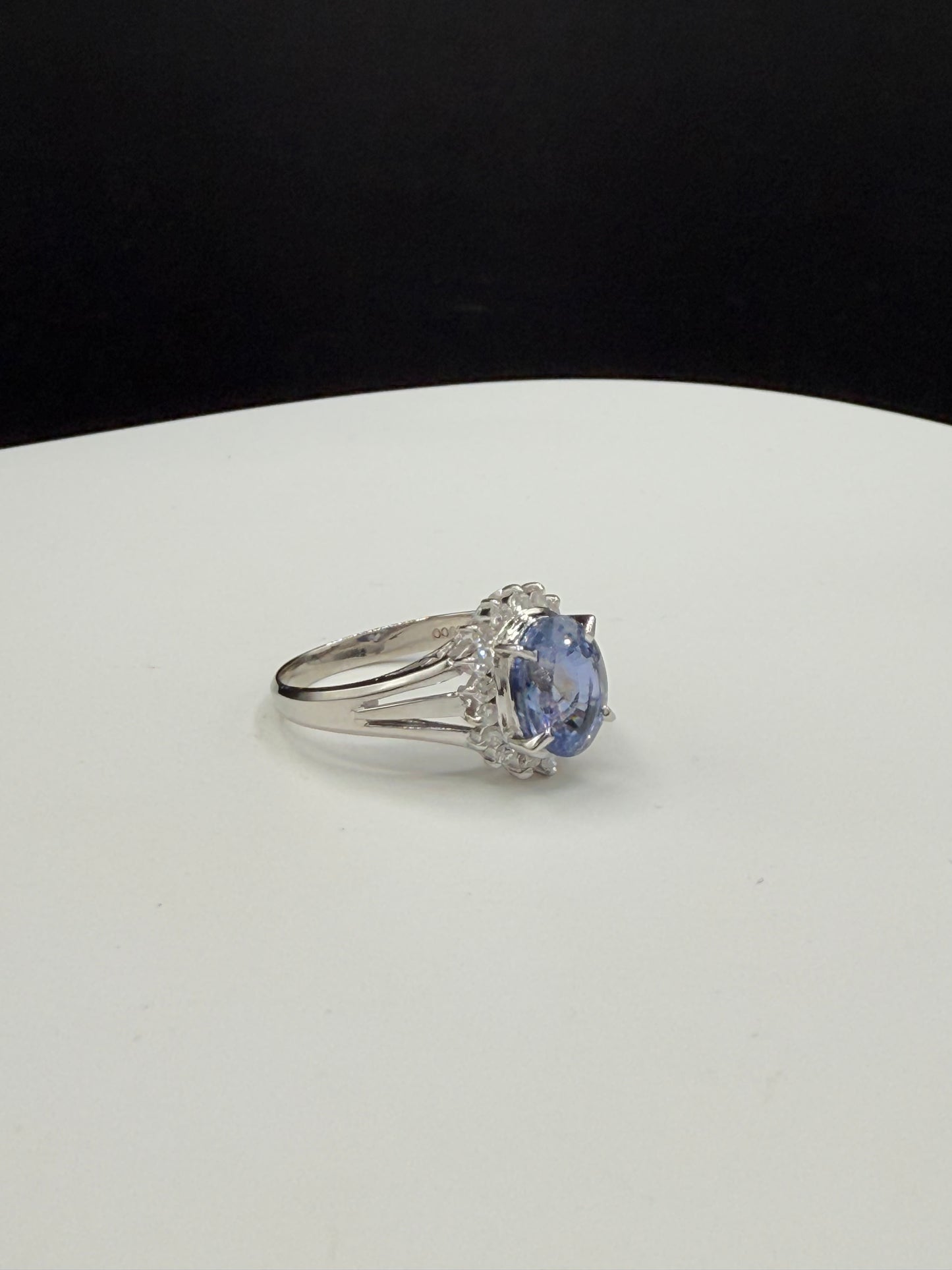 Natural Untreated 2.53ct Light Cornflower Blue Ceylon Sapphire & Diamond Platinum Ring (Size 5.75)