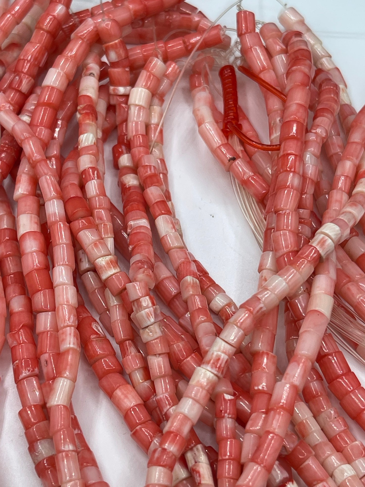 Rare Natural Italian Pink Angel Skin Coral Beads - 16 Inch Strand, 80 Carats