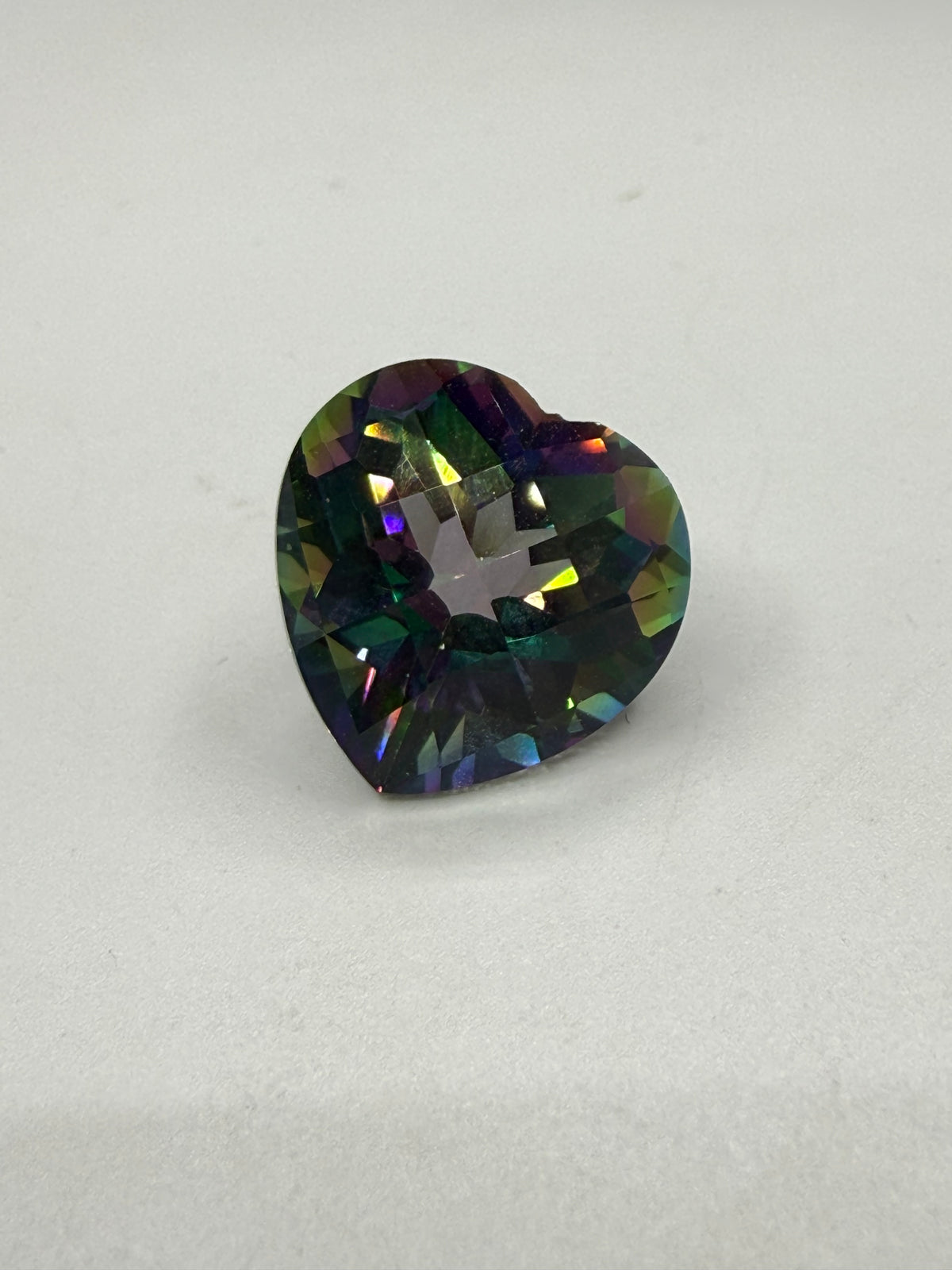 16.10 Carat Mystic Topaz Heart Checkerboard Cut Loose Gemstone | 15.2 x 15.03 x 11.10 MM