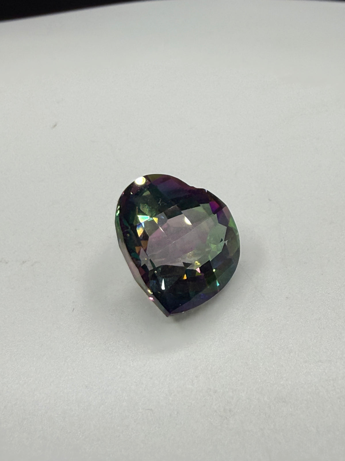 16.10 Carat Mystic Topaz Heart Checkerboard Cut Loose Gemstone | 15.2 x 15.03 x 11.10 MM