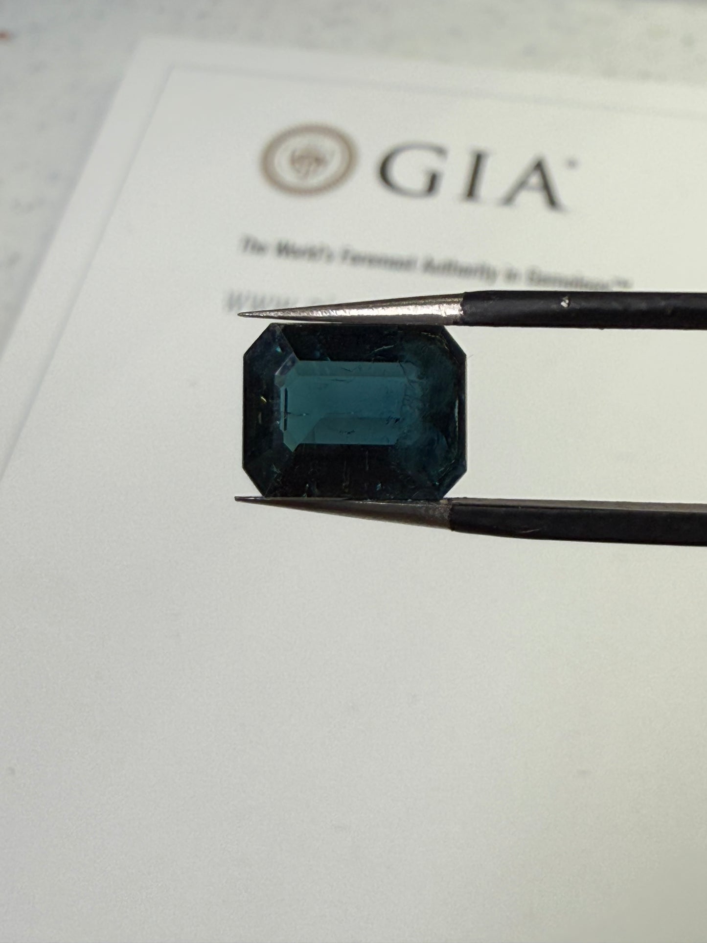 2.94 Carat Natural Indicolite Tourmaline Emerald Cut Loose Gemstone | Deep Teal Color | 9.8 x 7.7 MM
