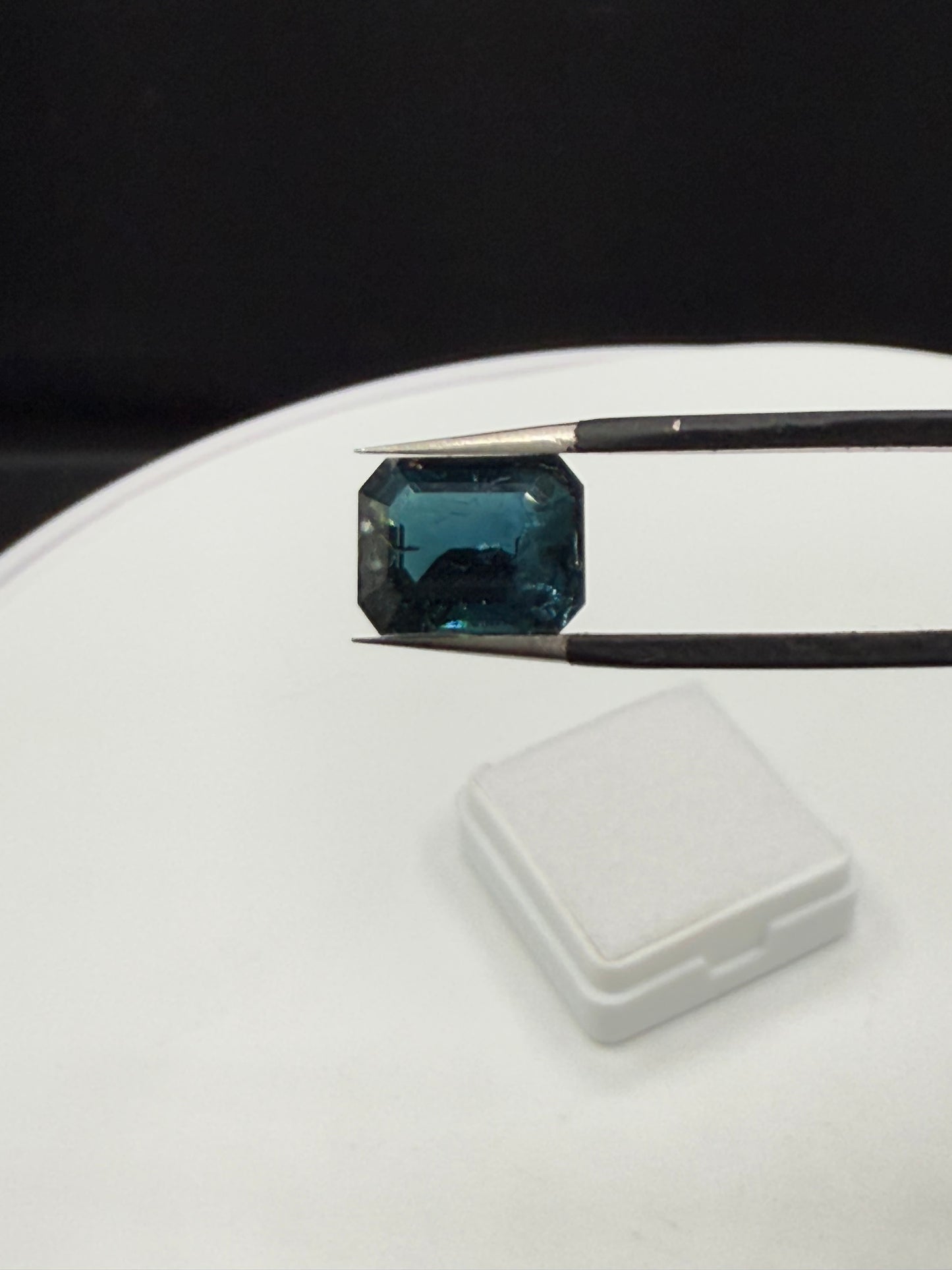 2.94 Carat Natural Indicolite Tourmaline Emerald Cut Loose Gemstone | Deep Teal Color | 9.8 x 7.7 MM