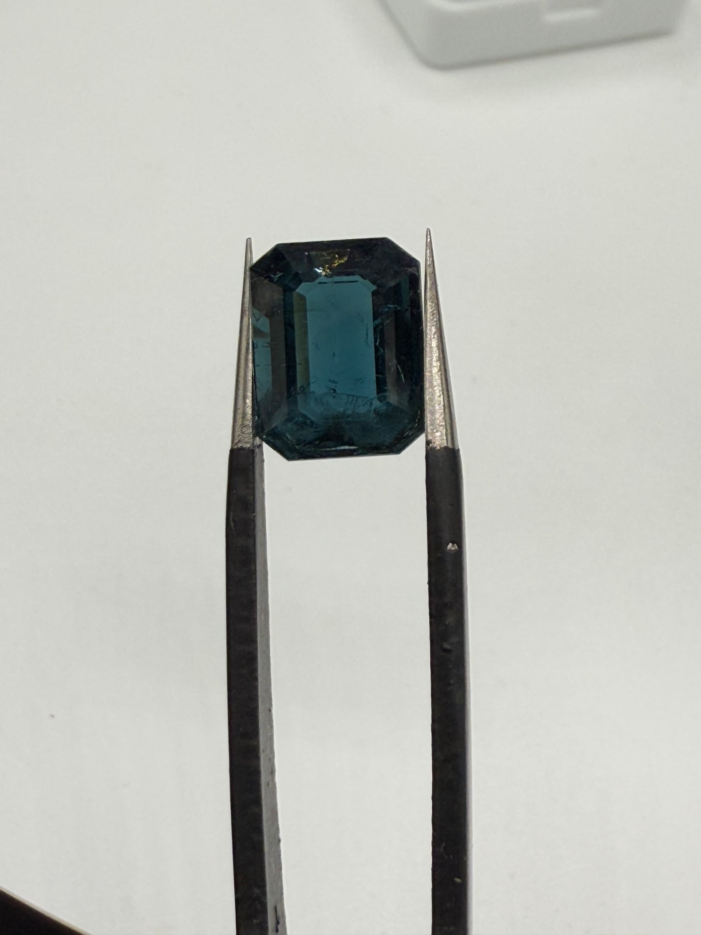 2.94 Carat Natural Indicolite Tourmaline Emerald Cut Loose Gemstone | Deep Teal Color | 9.8 x 7.7 MM