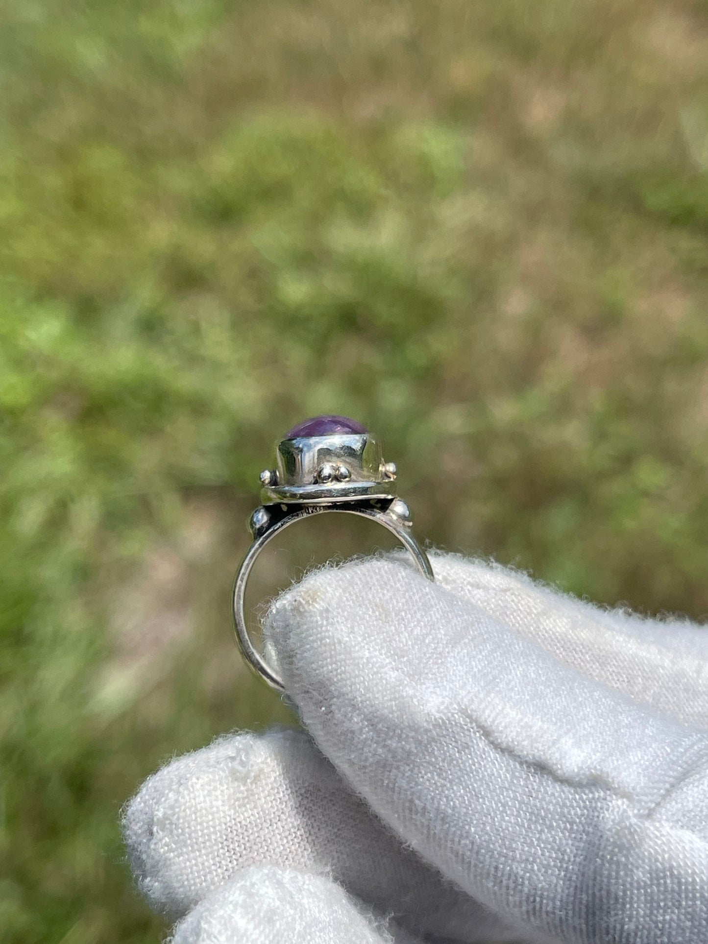 Natural Star Sapphire Sterling Silver Ring (Size 6.5)