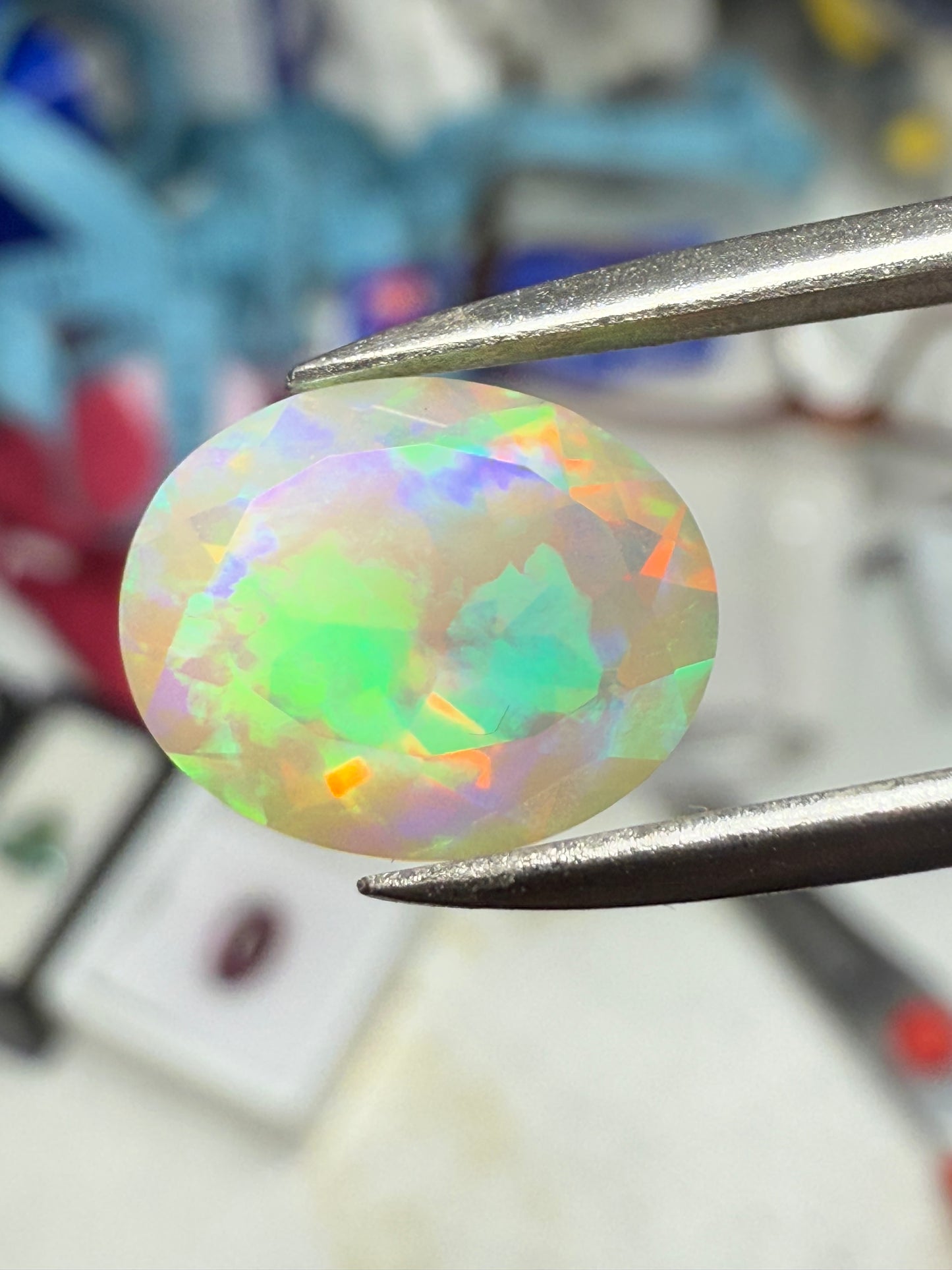 2.14 Carat Natural Ethiopian Faceted Opal Oval Cut Gemstone