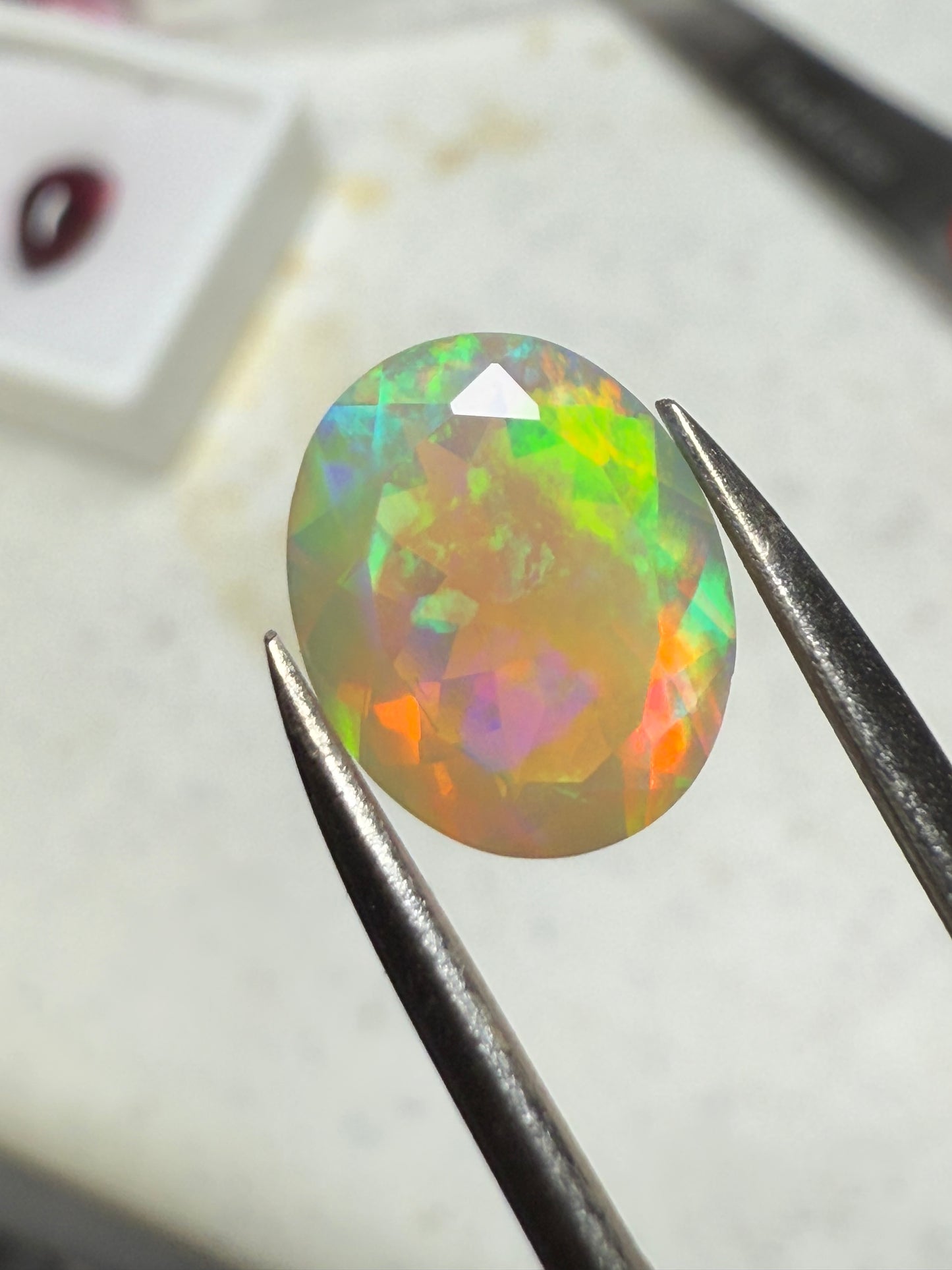 2.14 Carat Natural Ethiopian Faceted Opal Oval Cut Gemstone