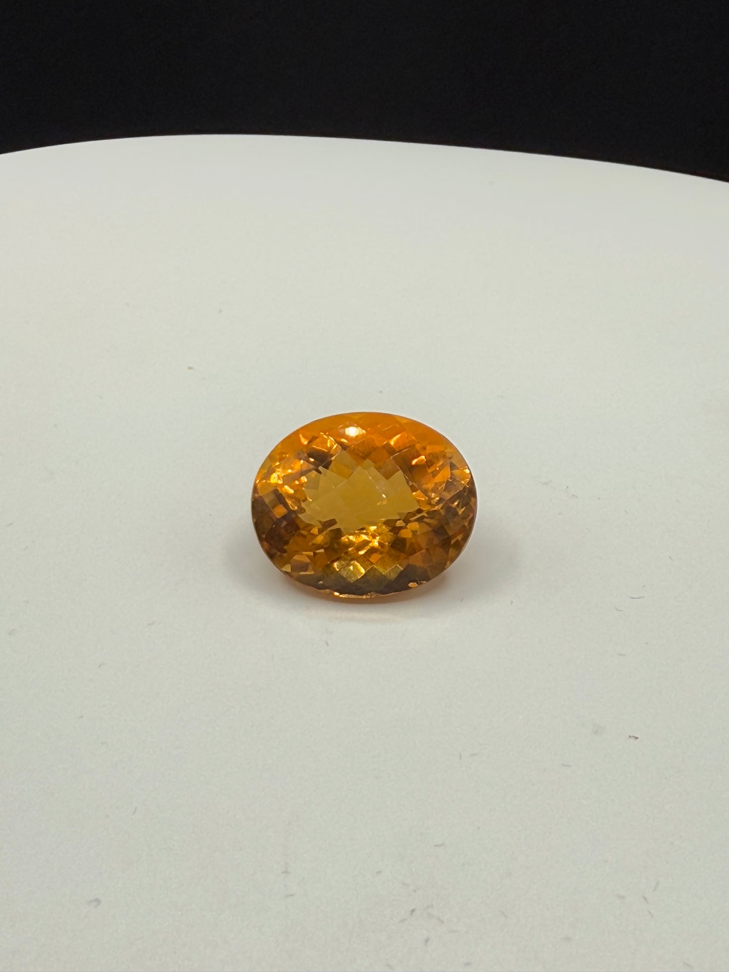 17.20 Carat Natural Madeira Citrine Oval Checkerboard Cut Loose Gemstone | 18.5x15.3x11.4 MM