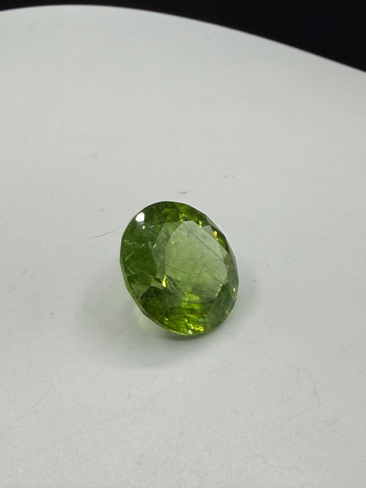 Natural 15.36 CT Ludwigite Peridot Round Cut Loose Gemstone | 16x16x10 MM | Rare Inclusions