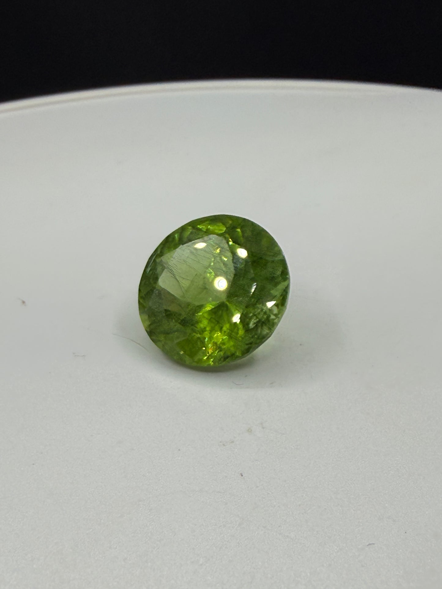 Natural 15.36 CT Ludwigite Peridot Round Cut Loose Gemstone | 16x16x10 MM | Rare Inclusions