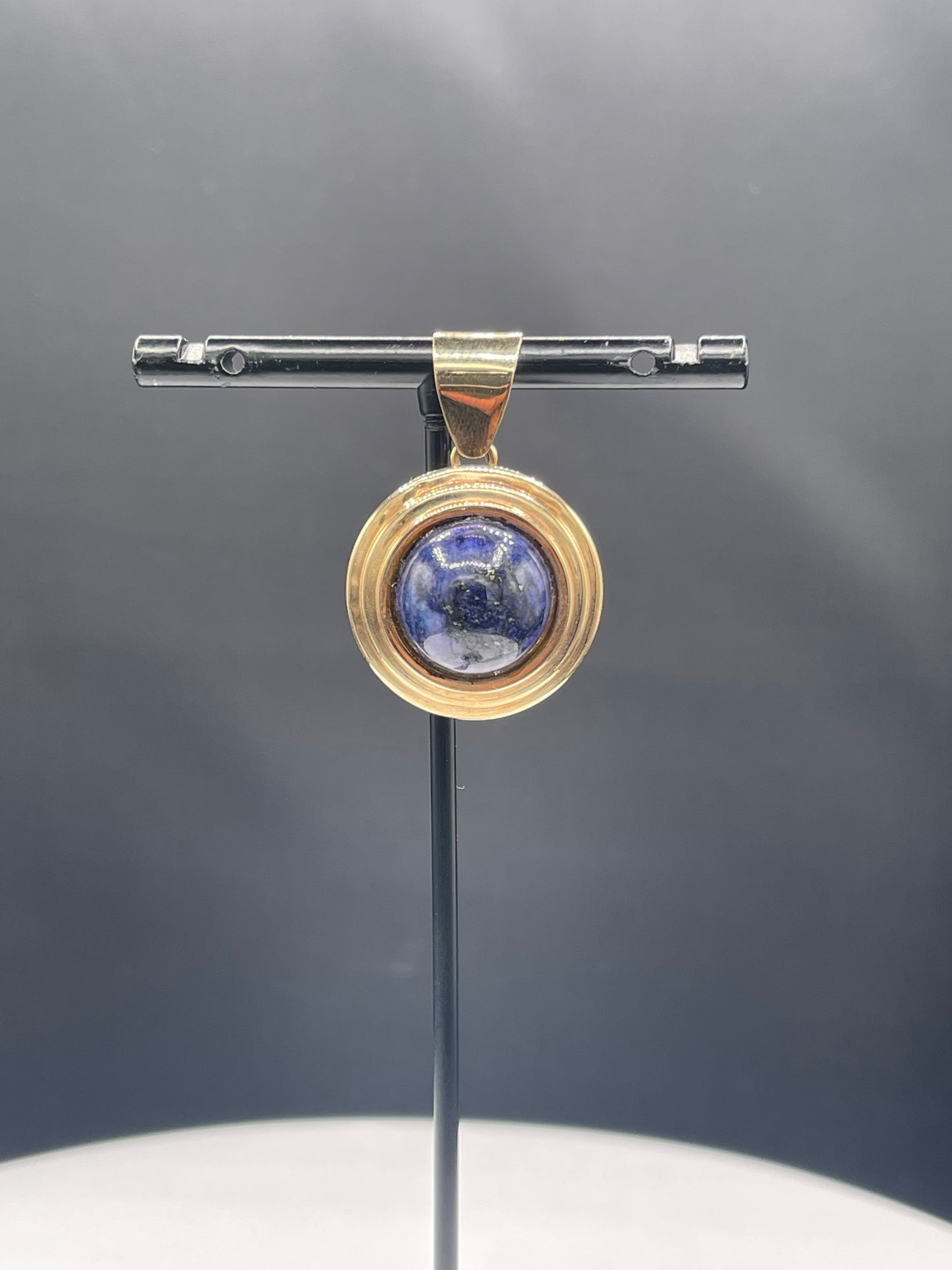 Natural Lapis Lazuli 14k Yellow Gold Pendant