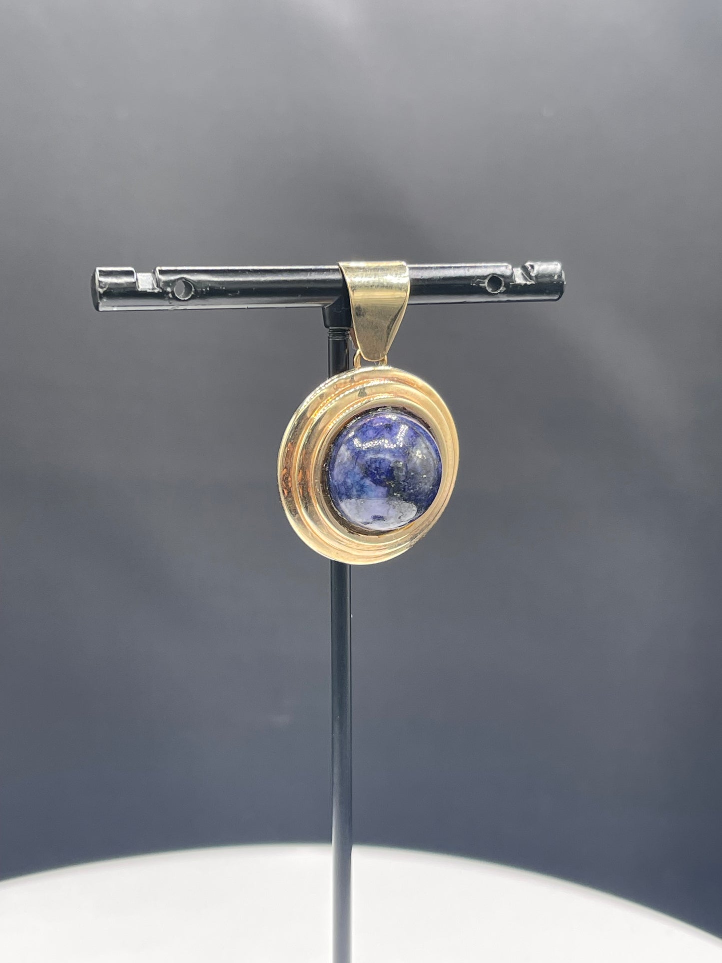 Natural Lapis Lazuli 14k Yellow Gold Pendant