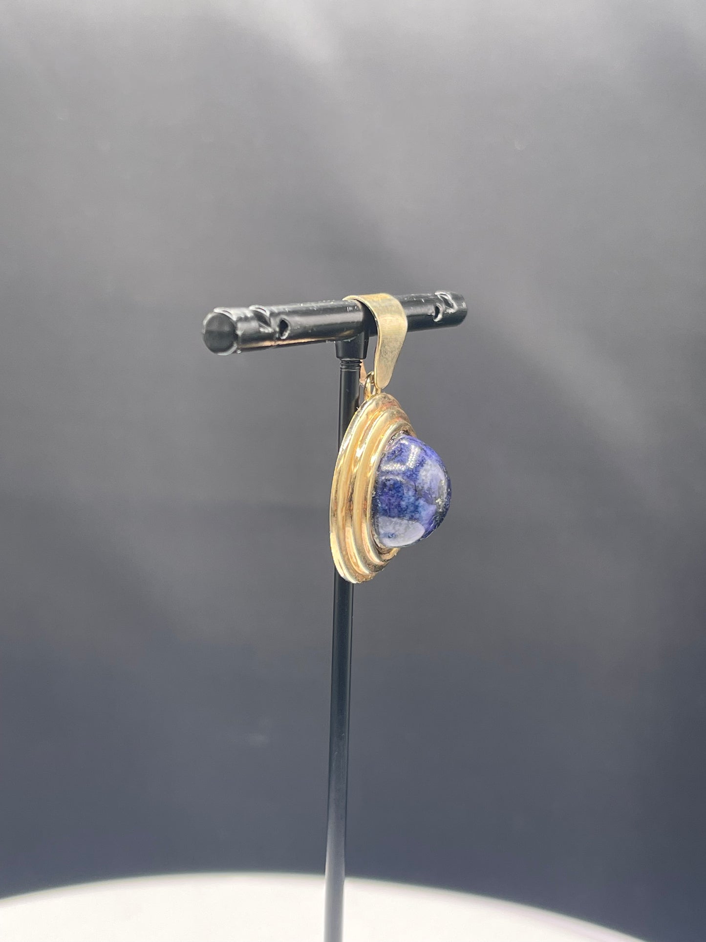 Natural Lapis Lazuli 14k Yellow Gold Pendant