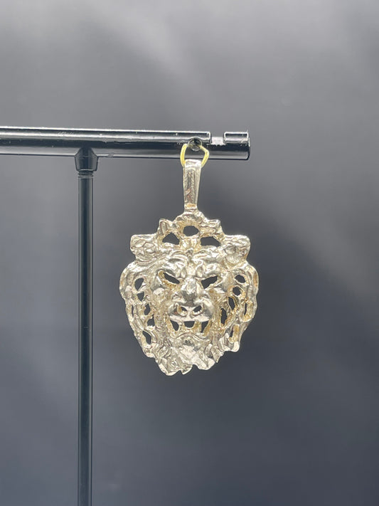 Solid Sterling Silver Handmade Lion Pendant