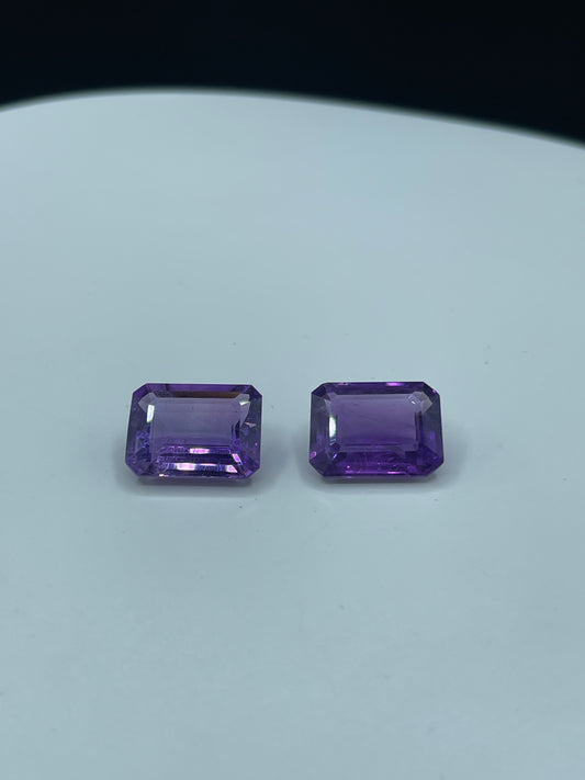 Natural Zambian Amethyst Emerald Cut Matching Pair | 20.00 Carats | 16x12x7 MM |