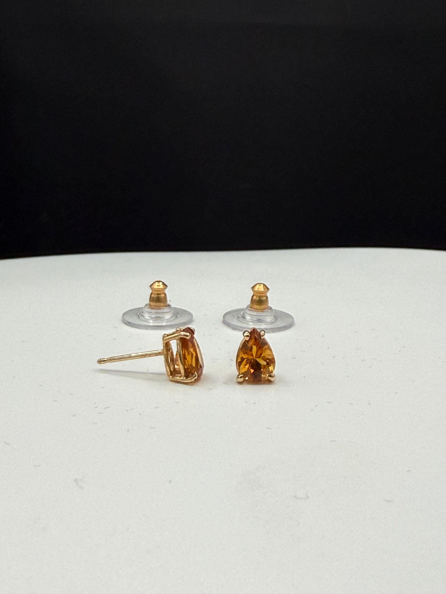Natural Citrine Pear Cut 14k Yellow Gold Stud Earrings | 1.25 CTW