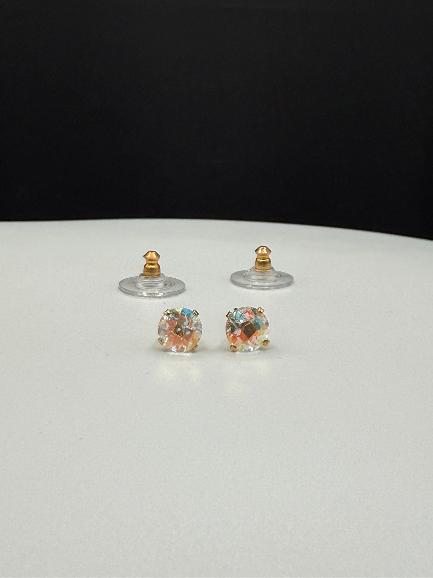 Mercury Mystic Topaz 14k Yellow Gold Stud Earrings