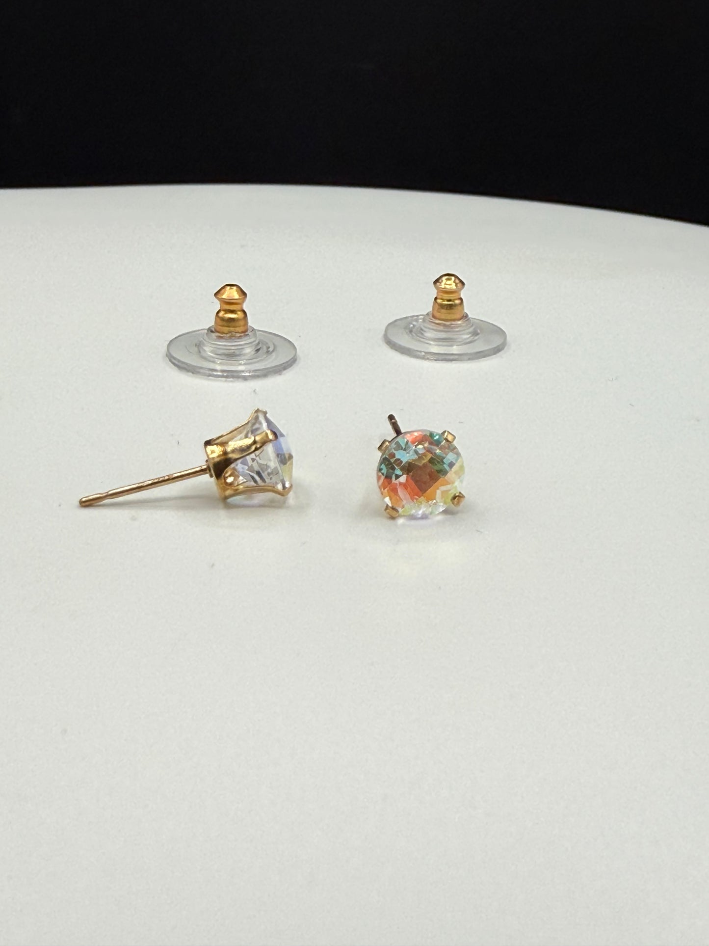 Mercury Mystic Topaz 14k Yellow Gold Stud Earrings