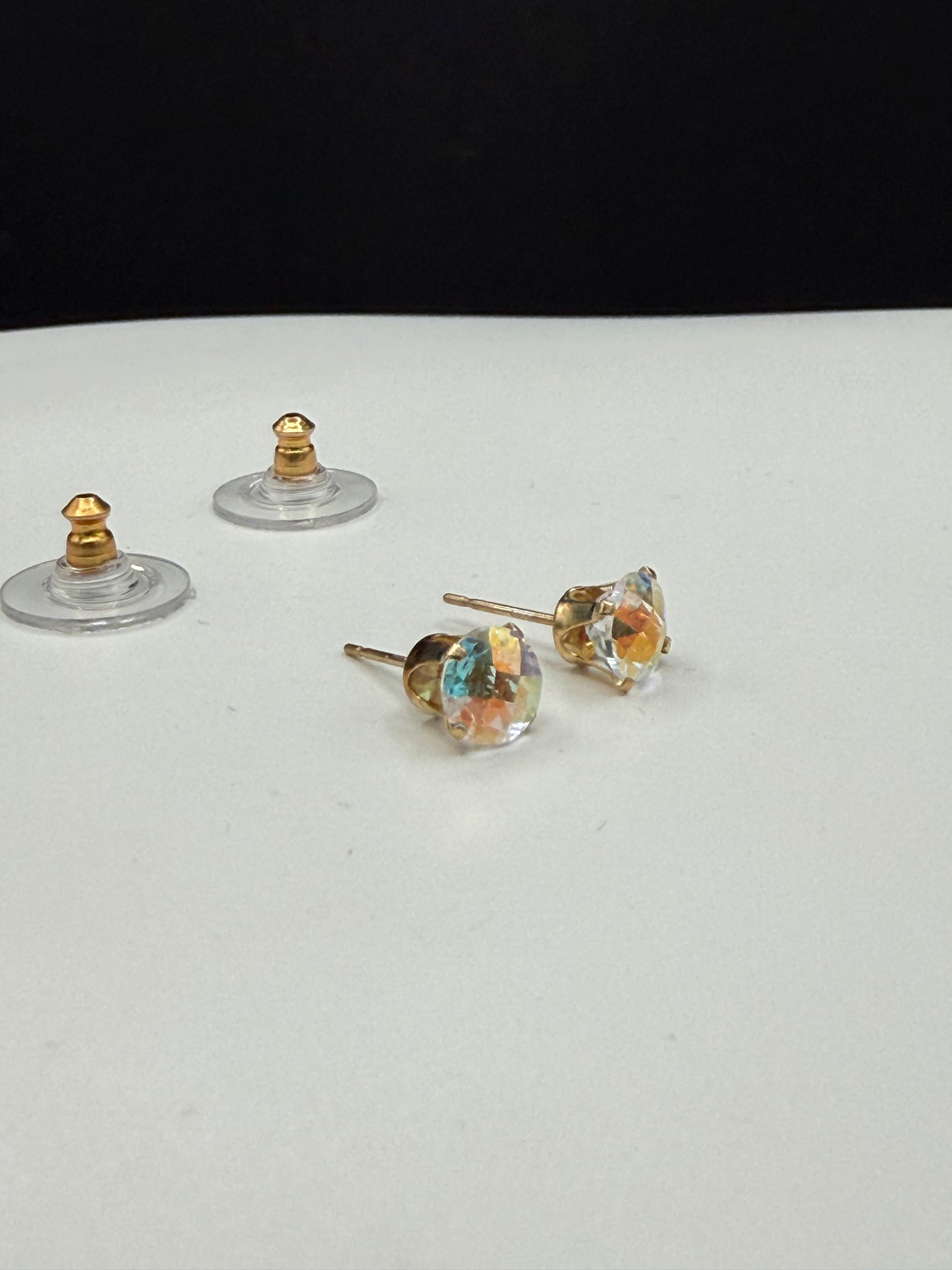 Mercury Mystic Topaz 14k Yellow Gold Stud Earrings