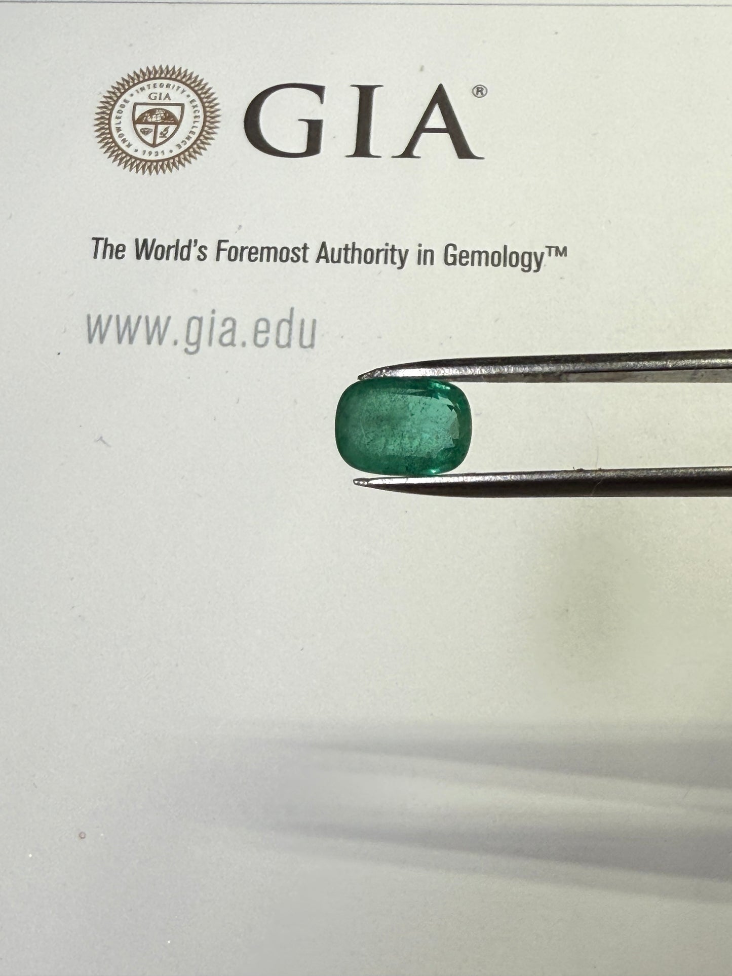 GIA Certified 2.50 Carat Natural Emerald Cushion Cut - Transparent Green Loose Gemstone